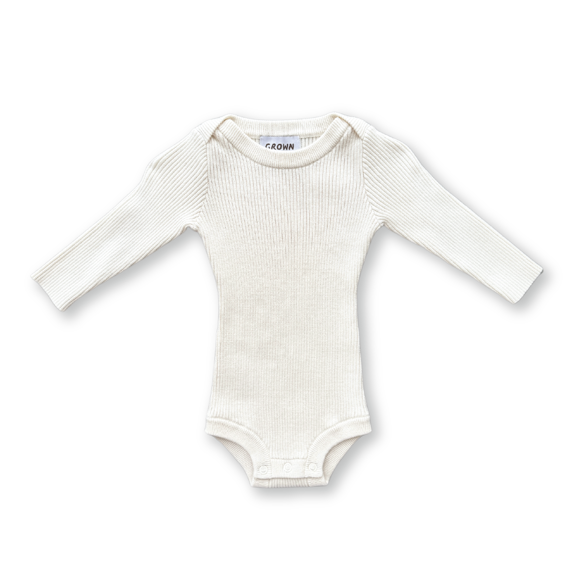 Grown Organic Ribbed Bodysuit - Raw