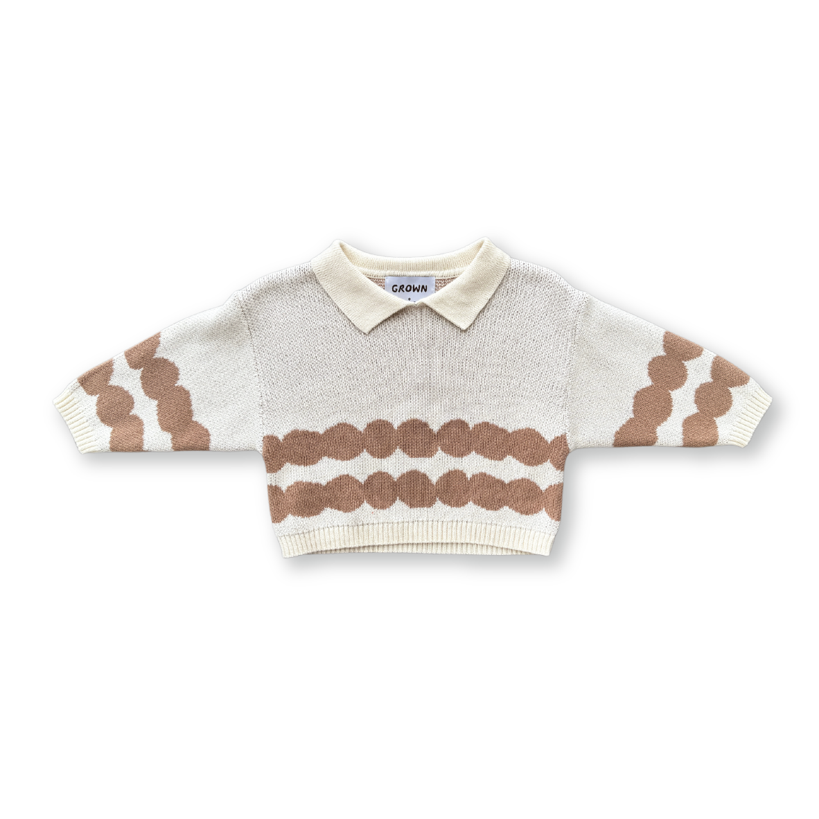 Grown Pebble Collar Pull Over - Milk & Clay