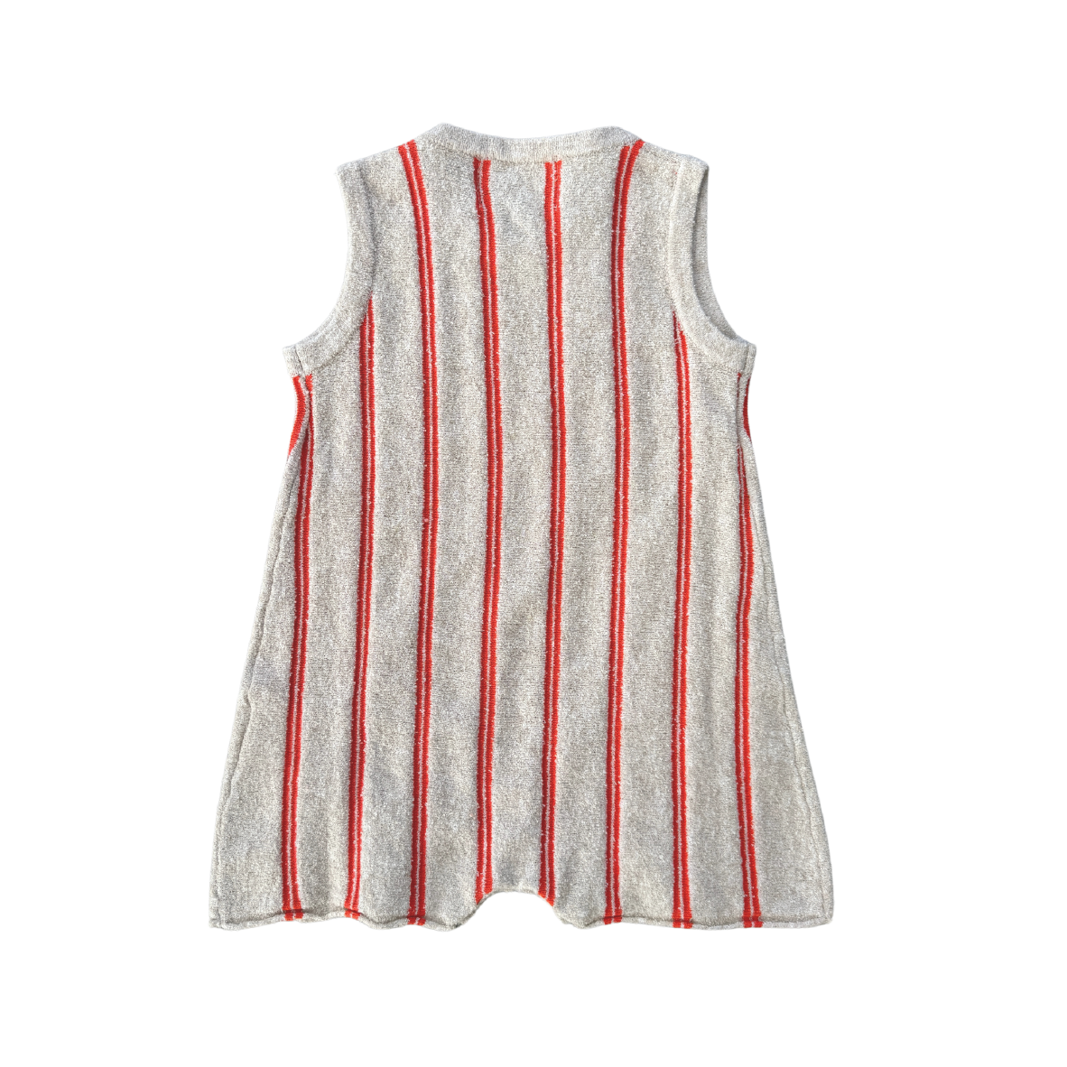 Grown Knitted Terry Striped Romper - Dune/Rosso