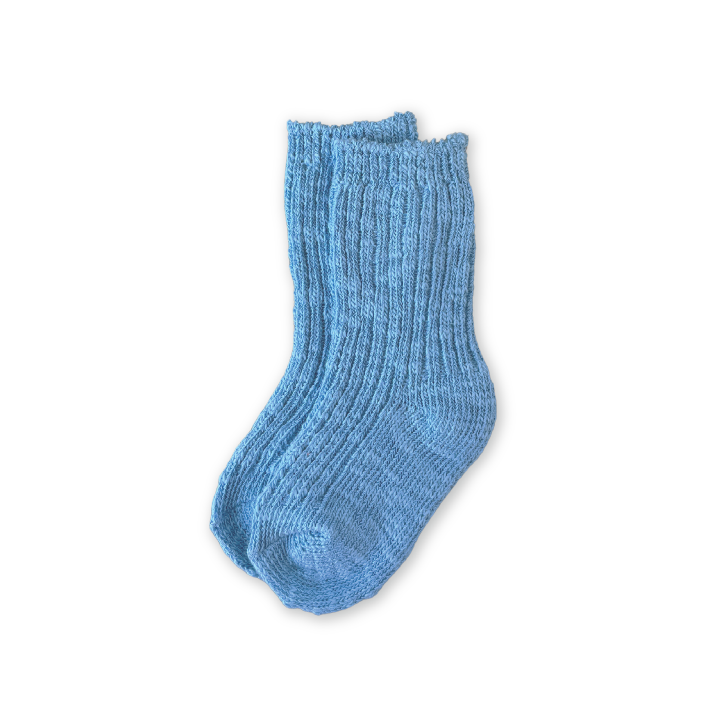 Grown Cotton Slub Chunky Rib Socks - Duck Egg