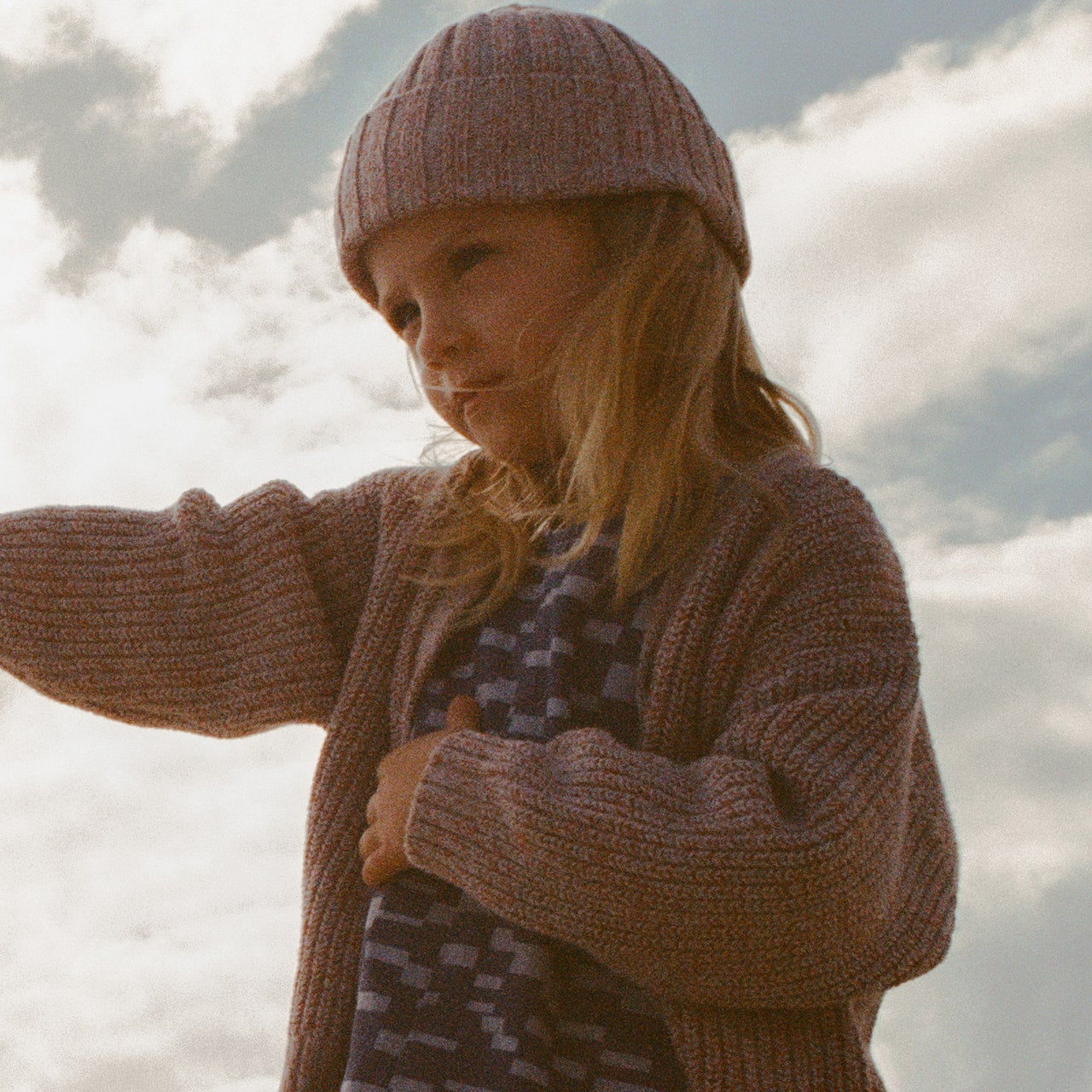 Grown Twisted Chunky Rib Cardigan Mist