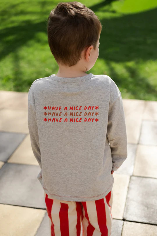 Grown Organic Have a Nice Day LS Tee - Grey Marle