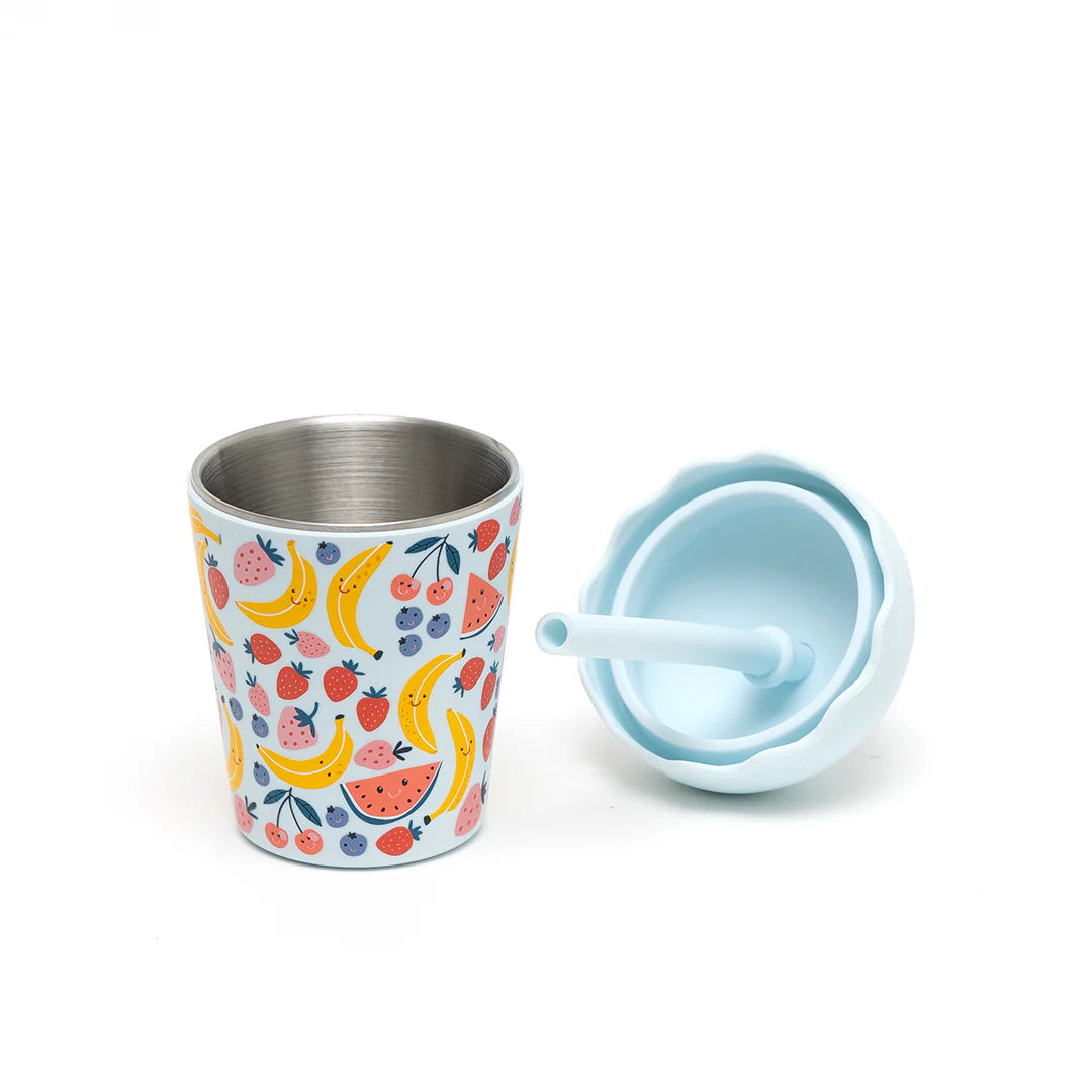 Chino Club Fruits Blue Mini Smoothie Cup & Straw 200ml