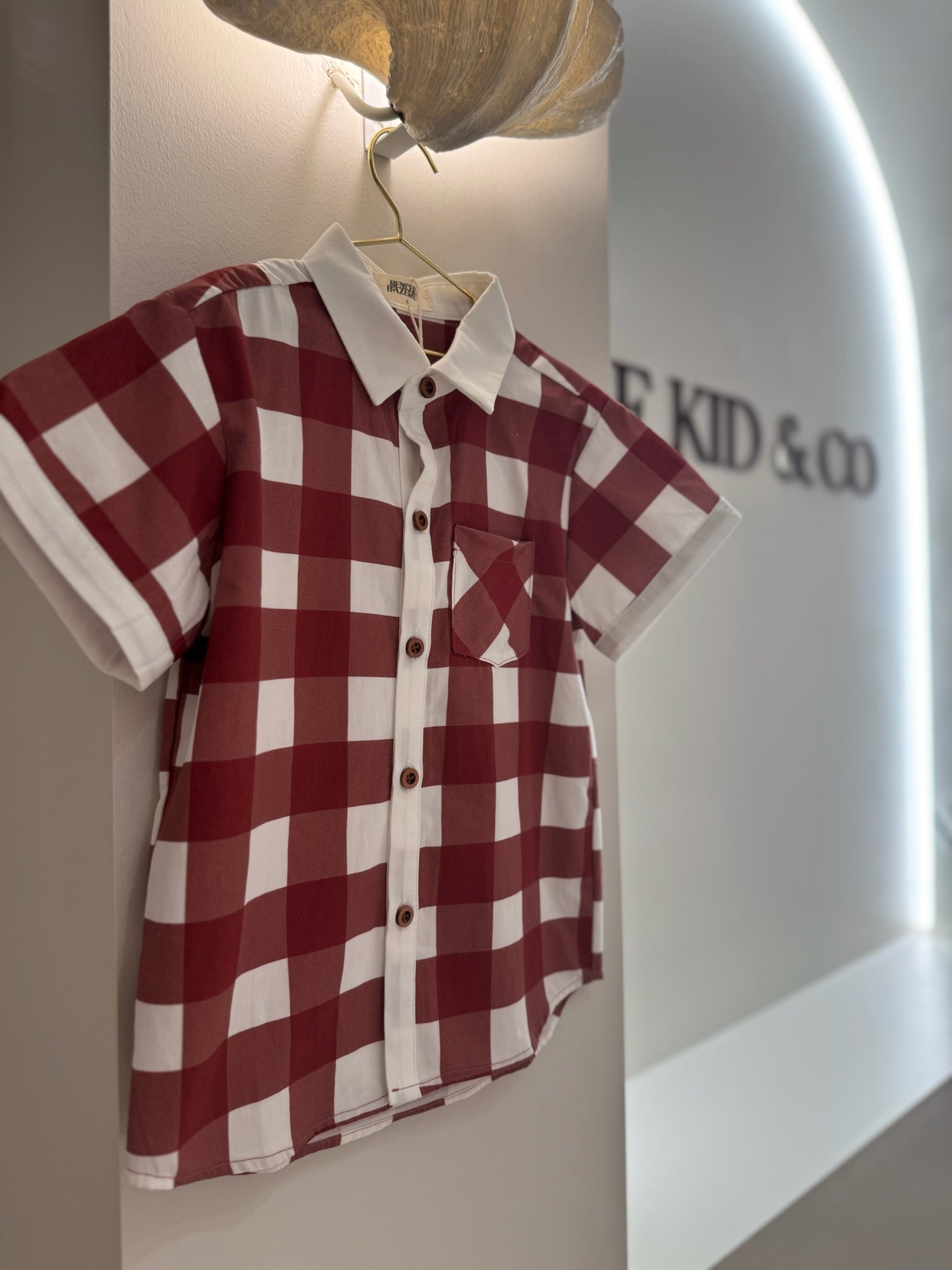 Bencer & Hazelnut Gingham Collared Shirt