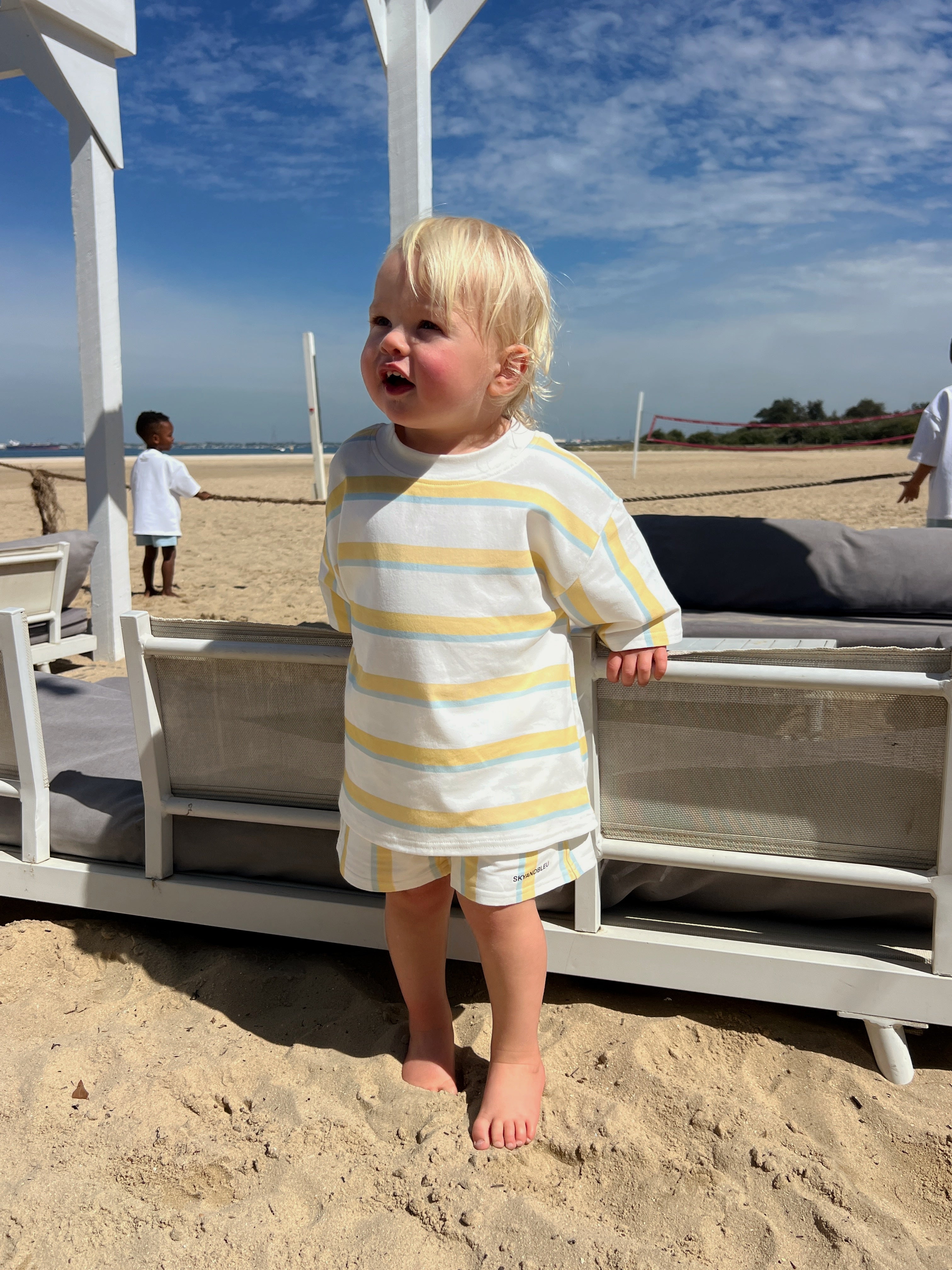 Sky & Bleu Lemon Stripe Tee