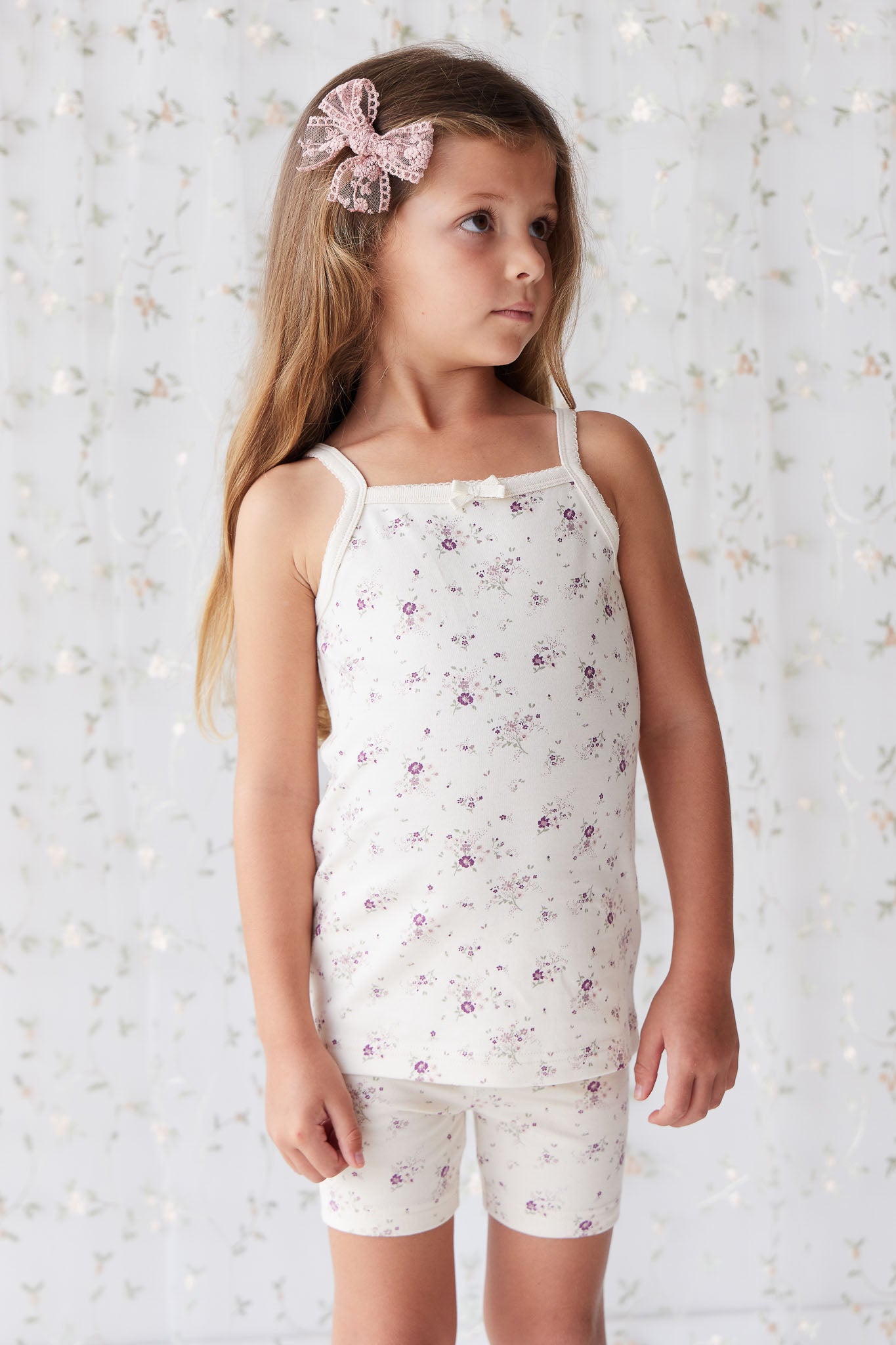 Jamie Kay Cotton Singlet - Sweet William Floral Natural