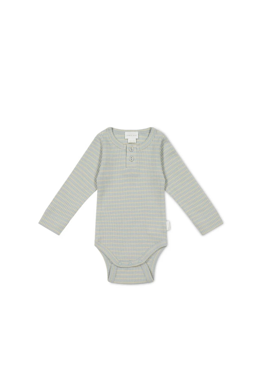 Jamie Kay Organic Cotton Modal Long Sleeve Bodysuit - Ocean Spray/Cassava