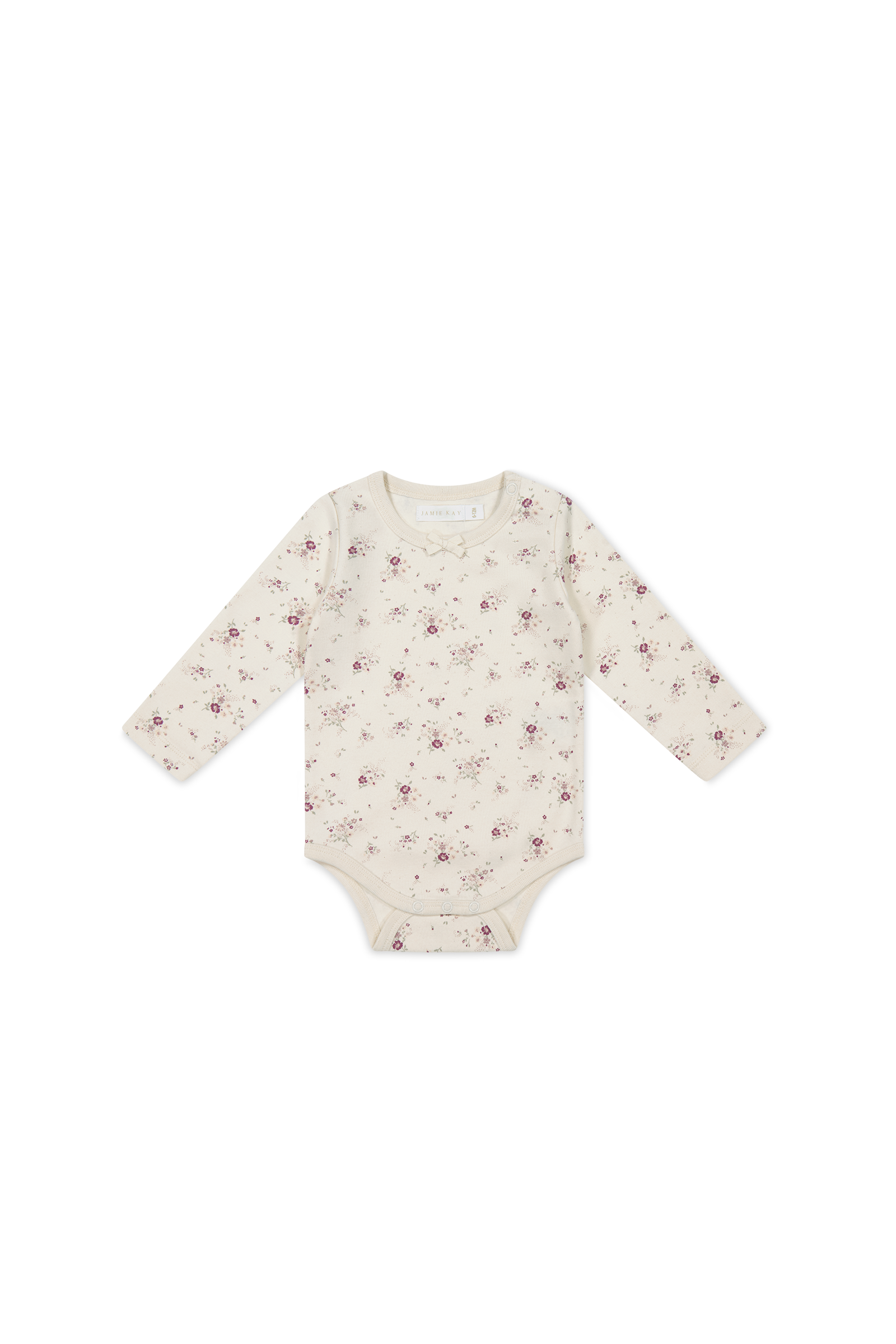 Jamie Kay Cottong Long Sleeve Bodysuit - Sweet William Floral Natural