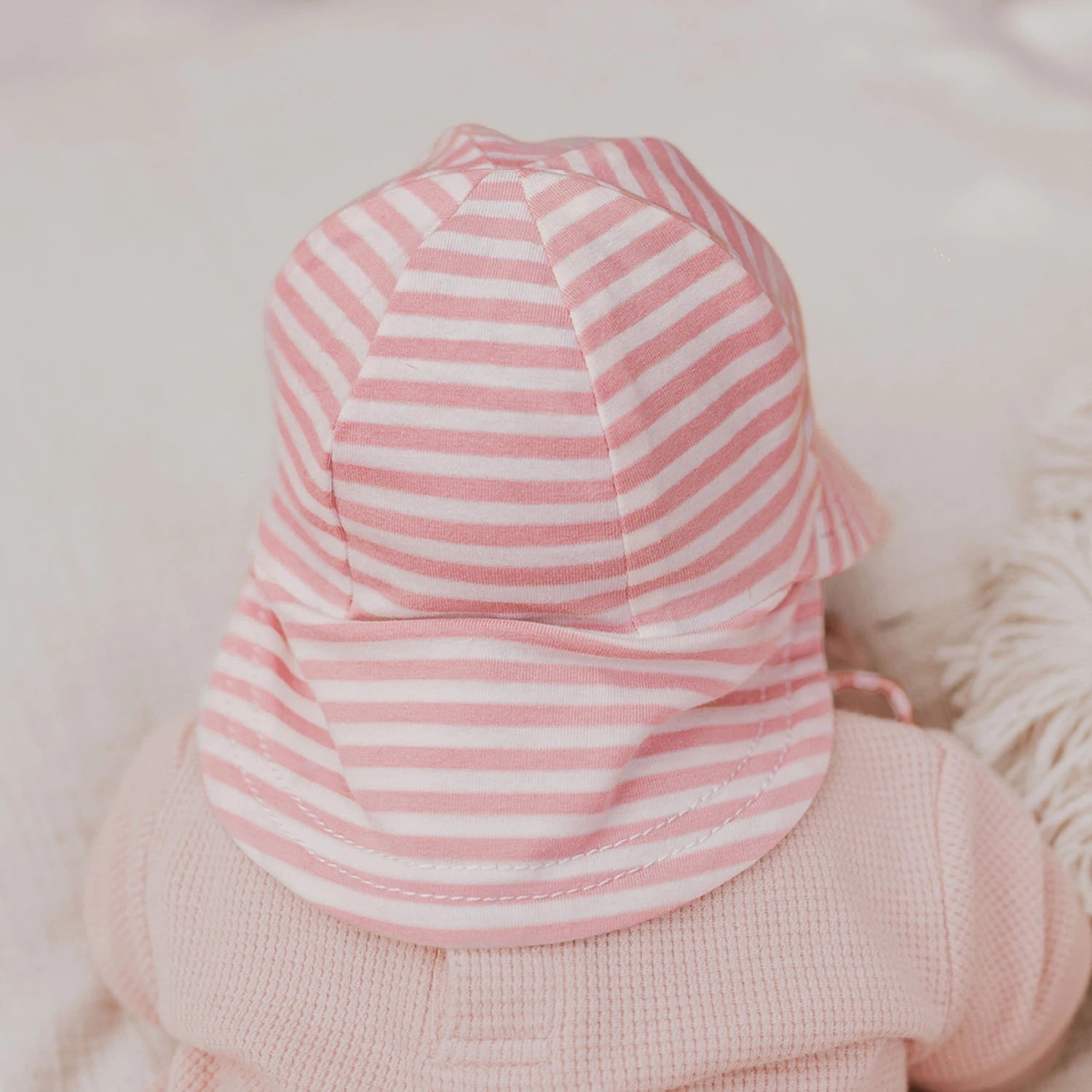 Bedhead Hats Legionnaire Flap Sun Hat- Pink Stripe