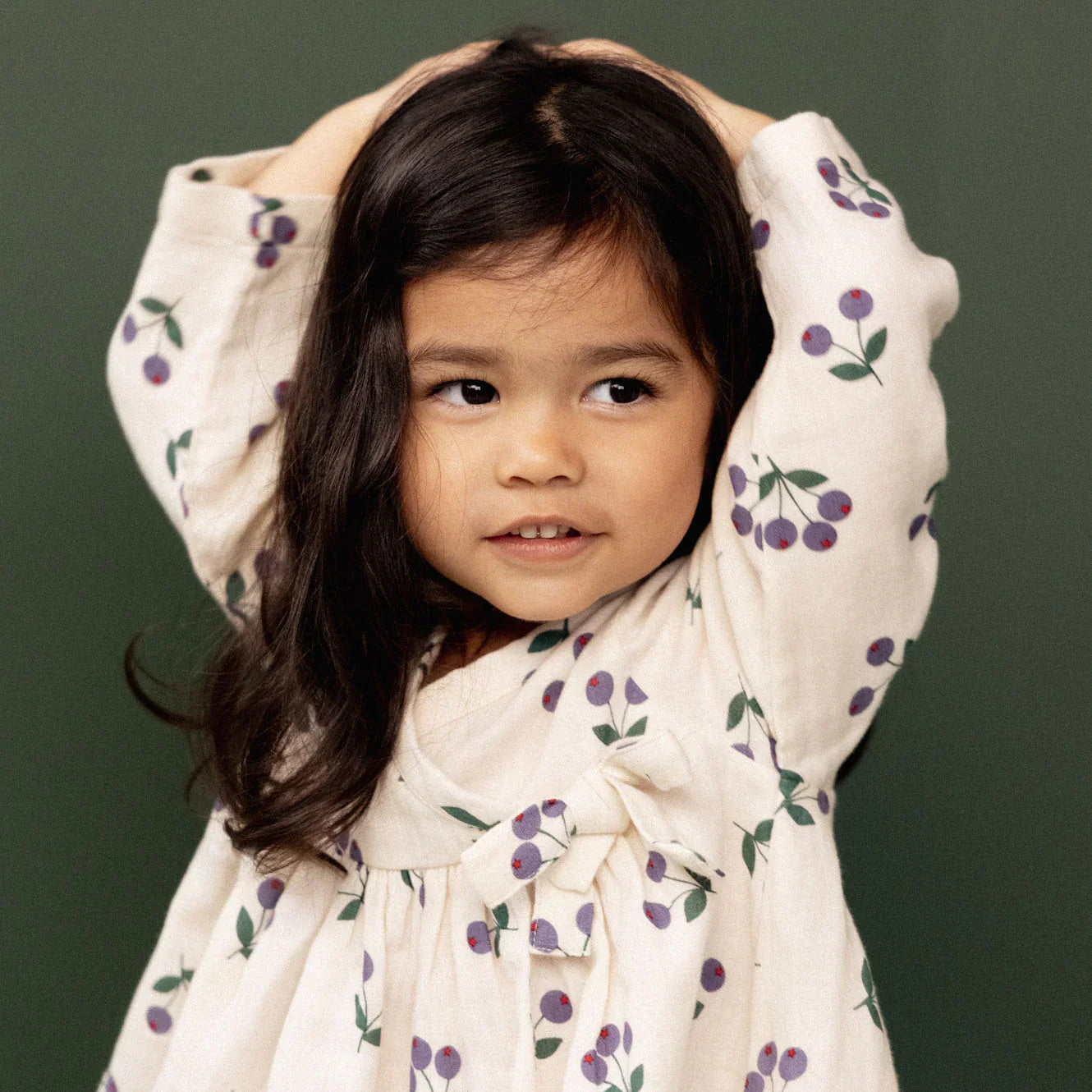 Nature Baby Marbel Dress- Winter Berry Natural Print