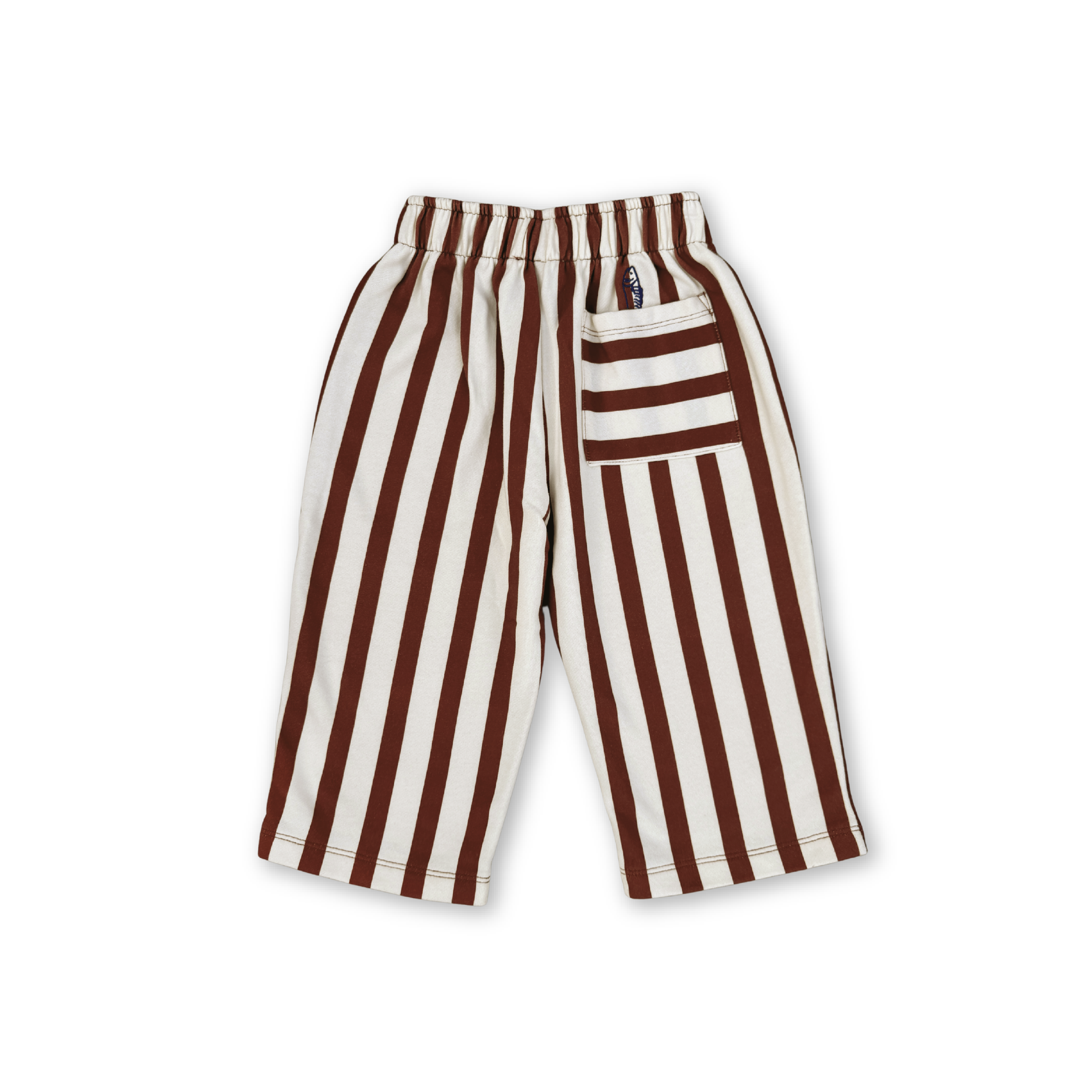 Grown Organic French Terry Striped Pants - Maroon
