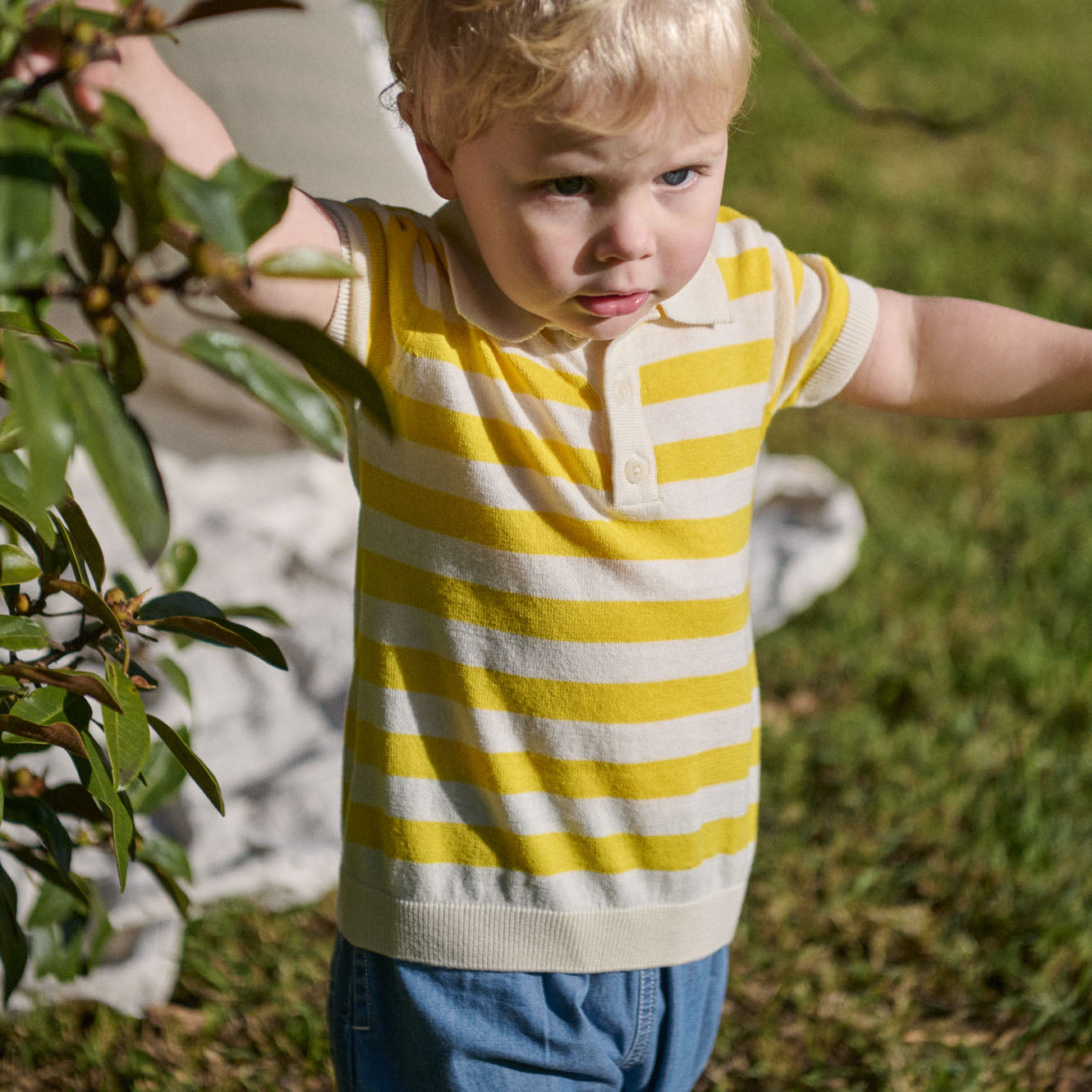 Nature Baby Stevie Polo- Sunny Bold Stripe