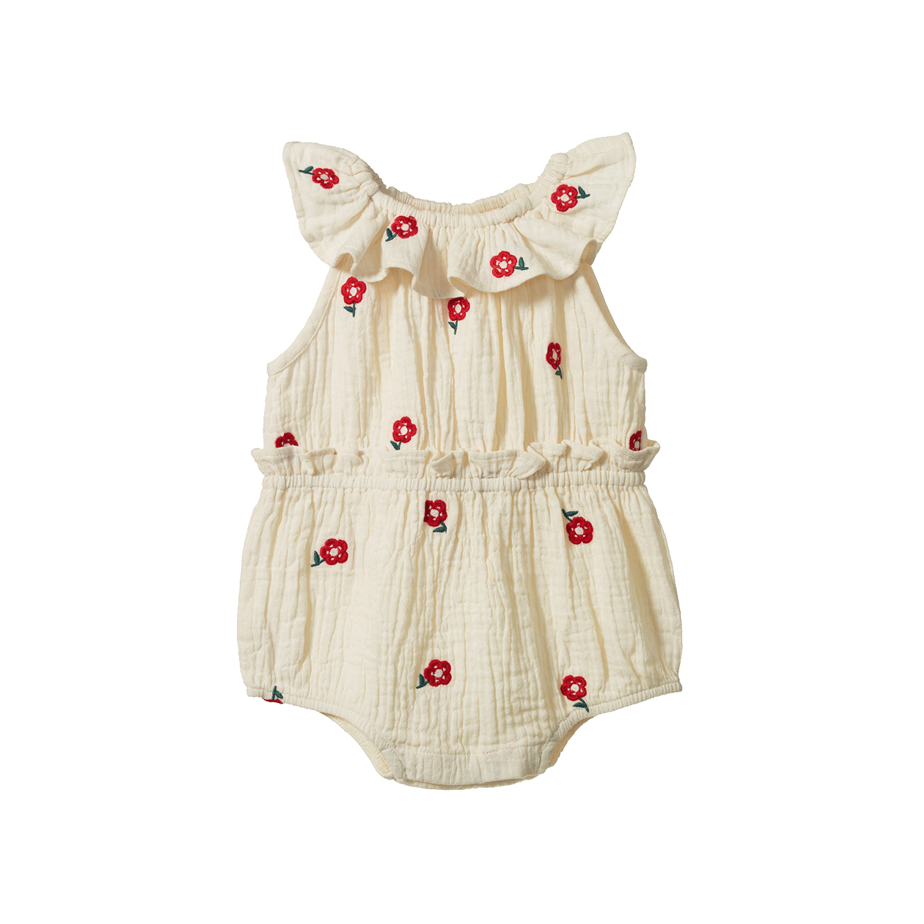 Nature Baby Plum Suit Muslin - Red Flora