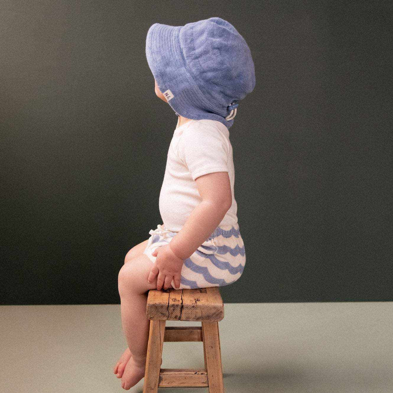 Nature Baby Terry Short- Waves Print