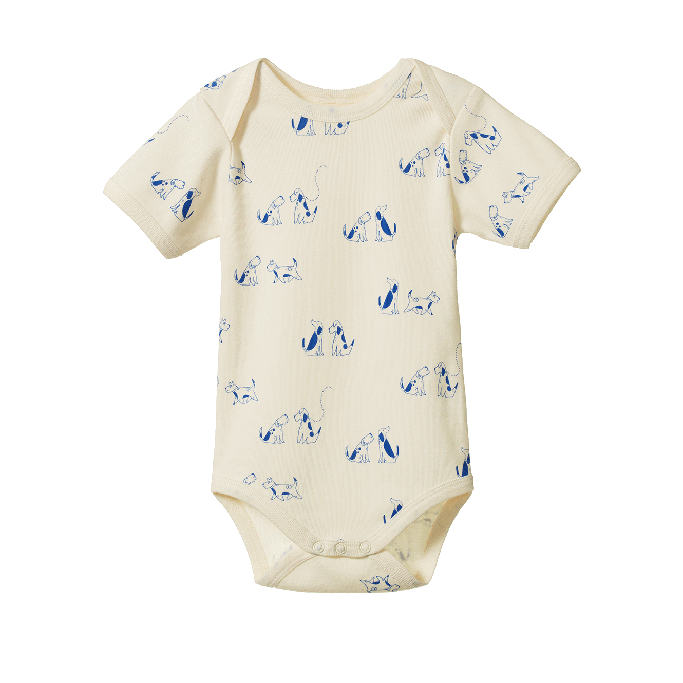 Nature Baby Short Sleeve Bodysuit- Dog Walk Print