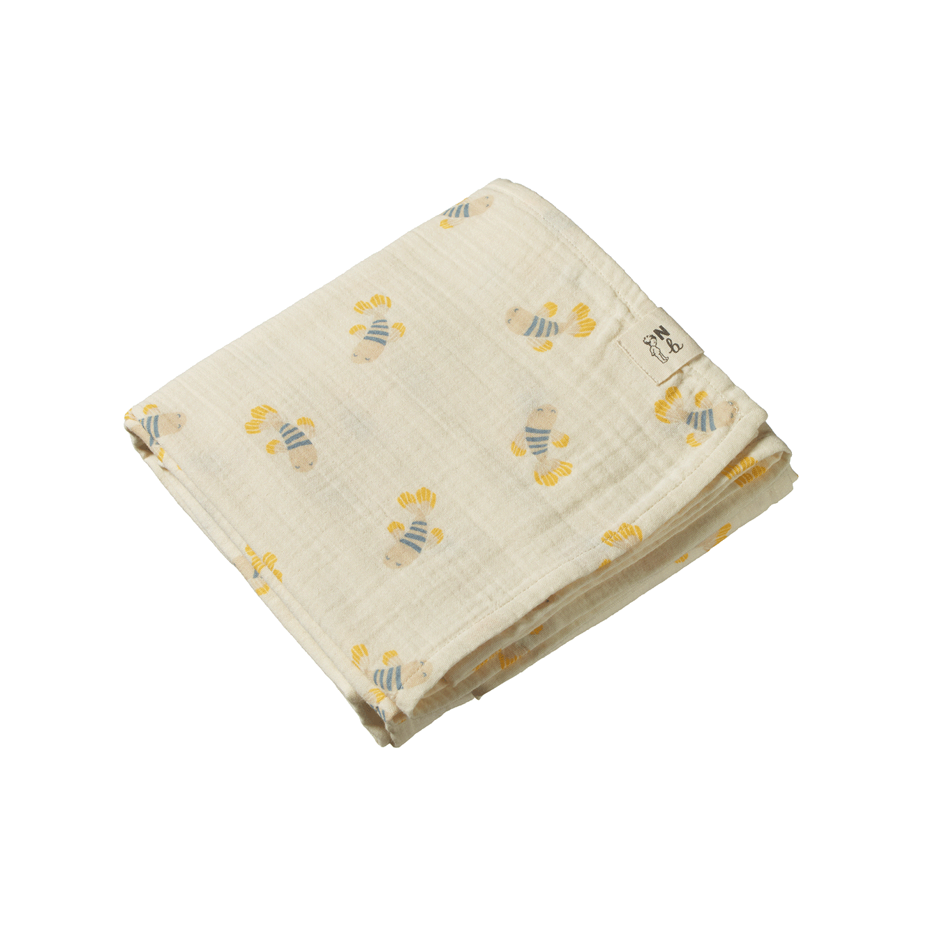 Nature Baby Muslin Wrap- Fish Fable Print