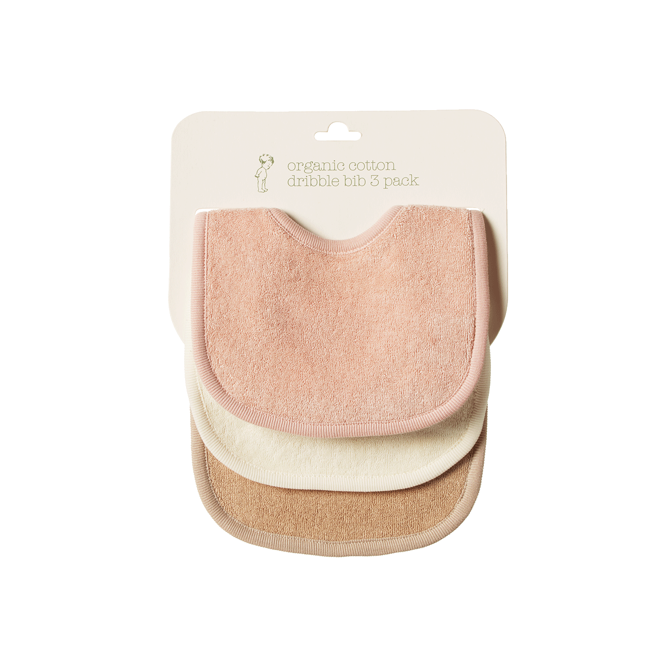 Nature Baby Dribble Bibs 3 pack (rose, dust/natural/nougat)