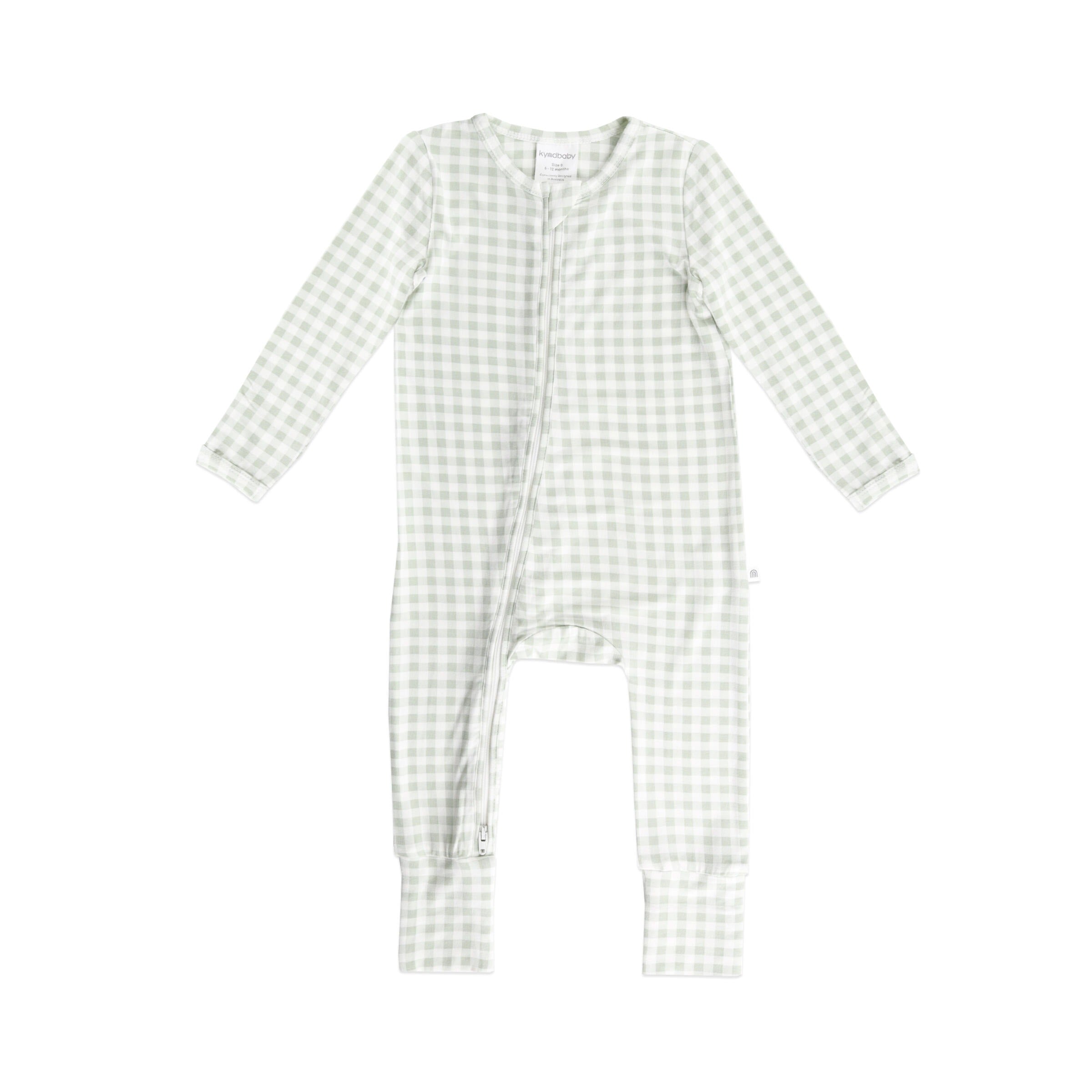 Kynd Baby Day or Night Onesie - Sage Gingham