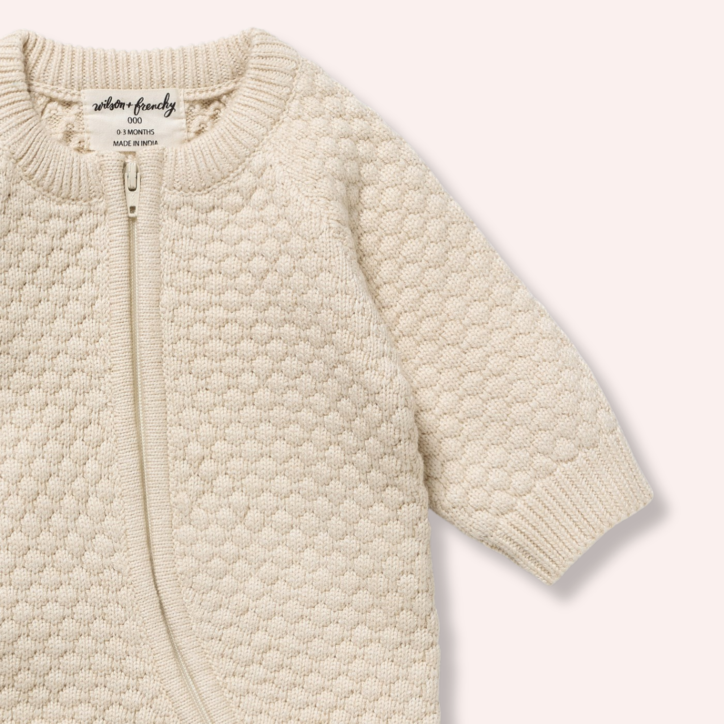 Wilson & Frenchy Cream Organic Knitted Bauble Growsuit