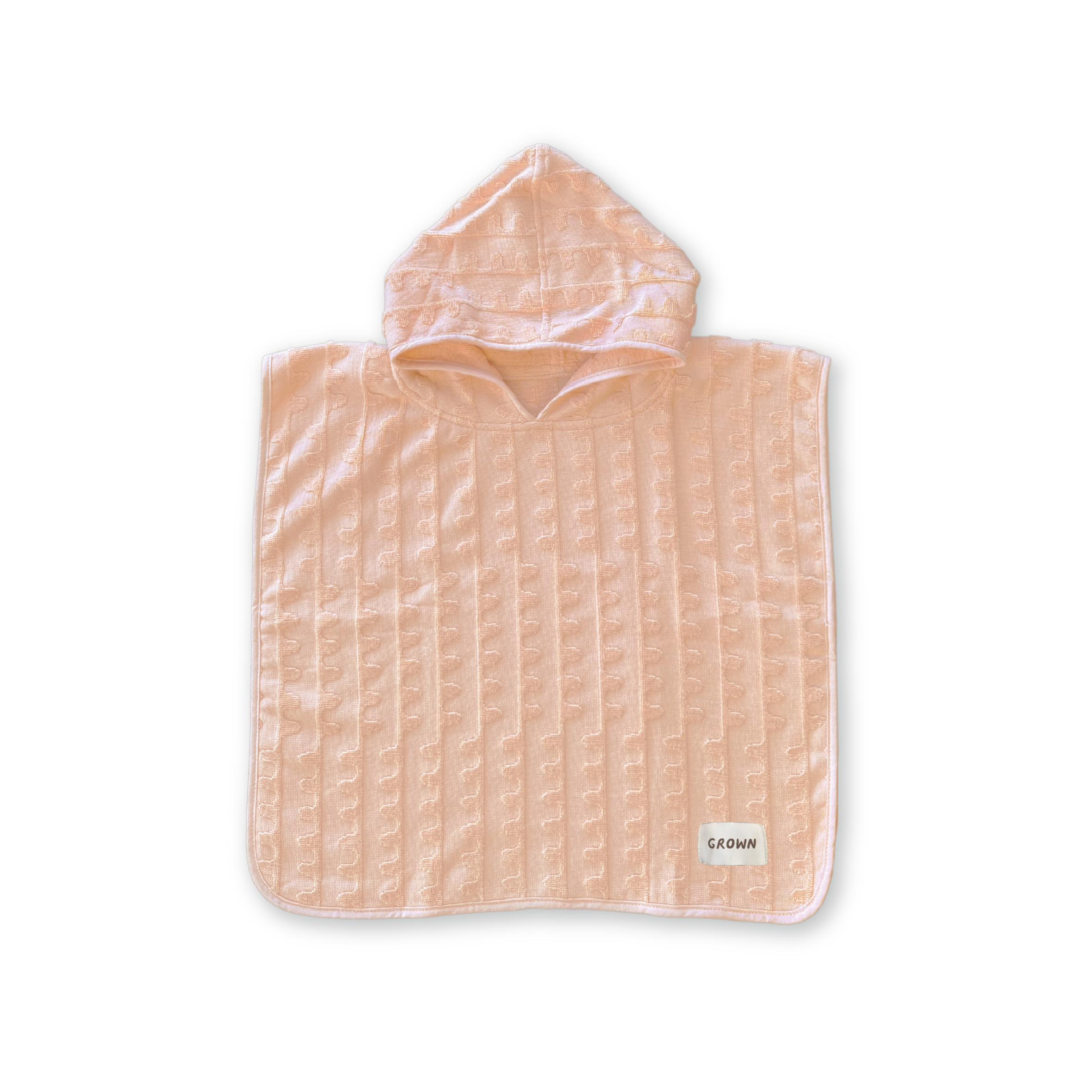 Grown Terry Towelling Flow Poncho - Peachy