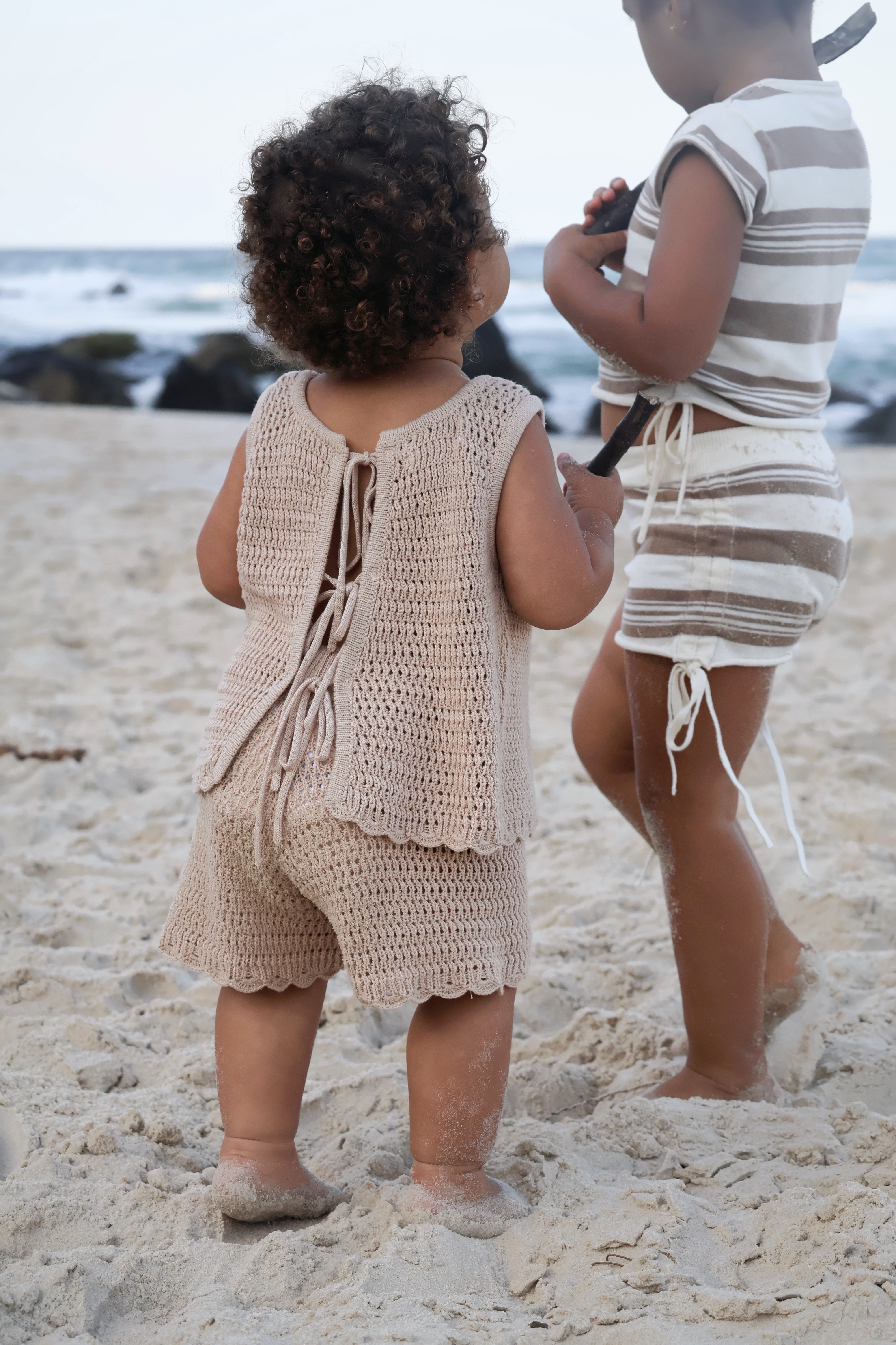 Belle & Sun Crochet Shorts - Sand