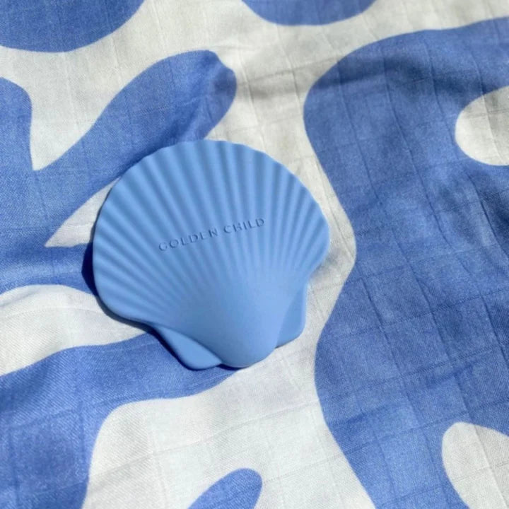 Golden Child Shell Baby Teether - Golden Blue.m