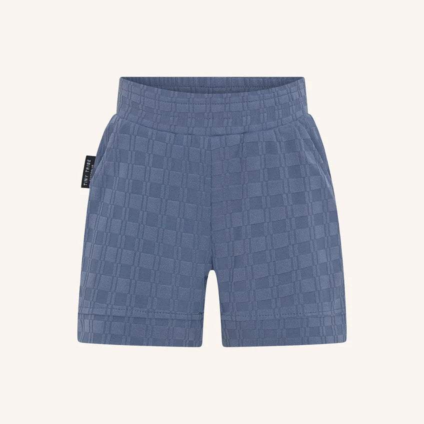 Tiny Tribe Textured Short- Slate Blue