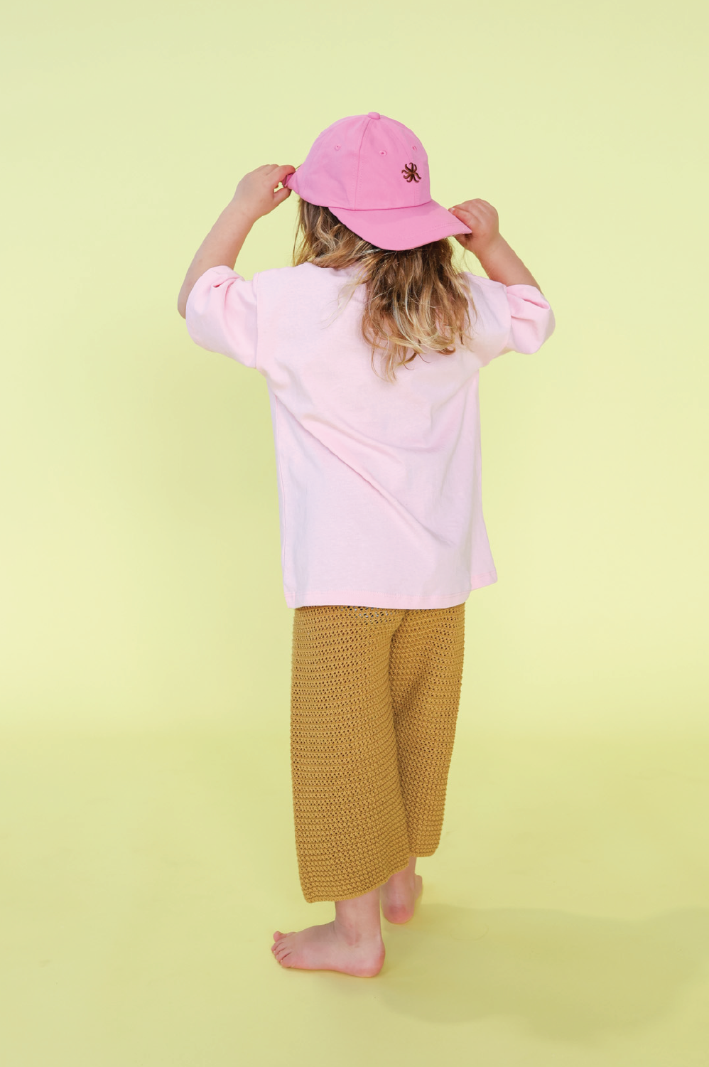 Grown Organic Open Knit Pants - Mustard