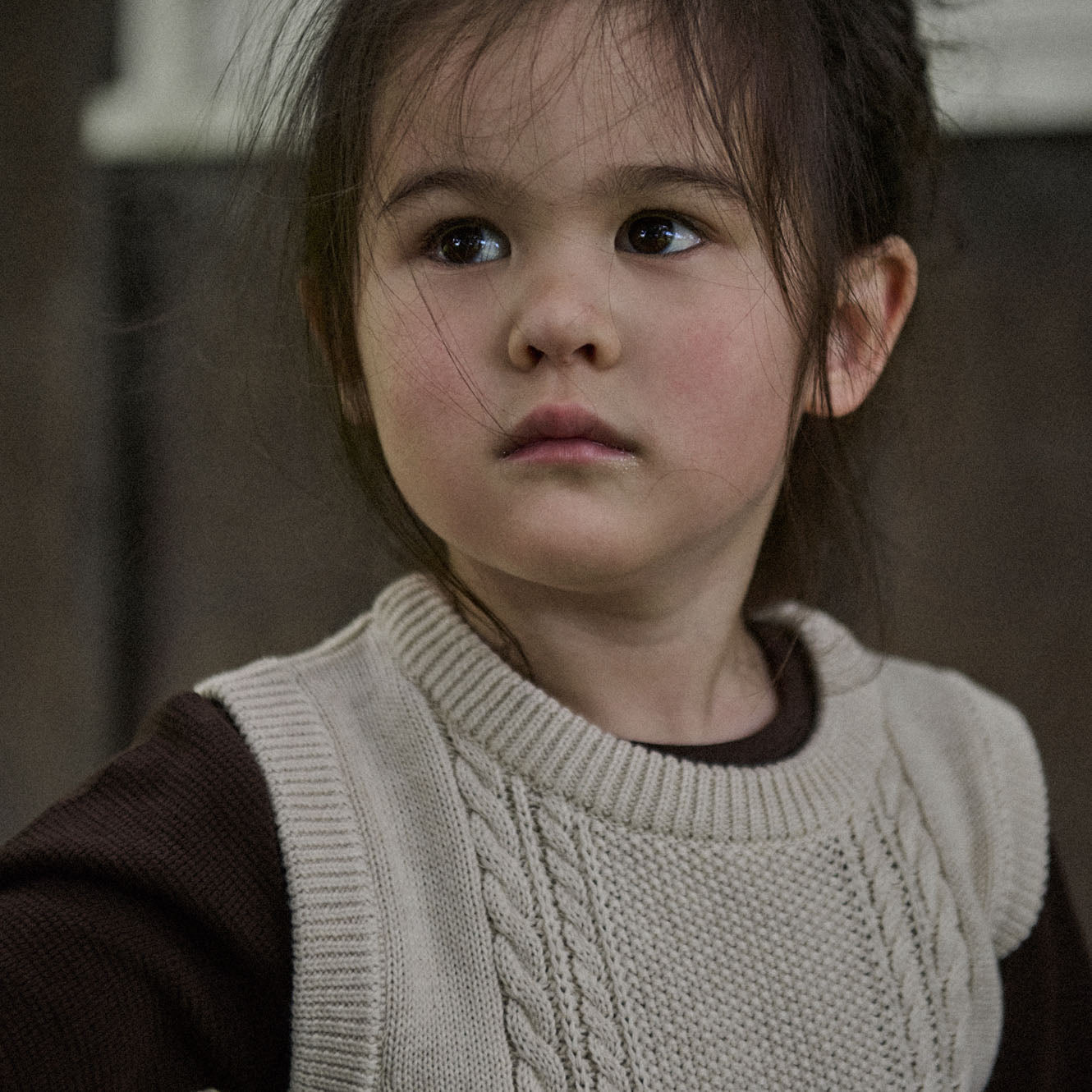 Nature Baby Walter Vest - Oatmeal Marl Cable Knit