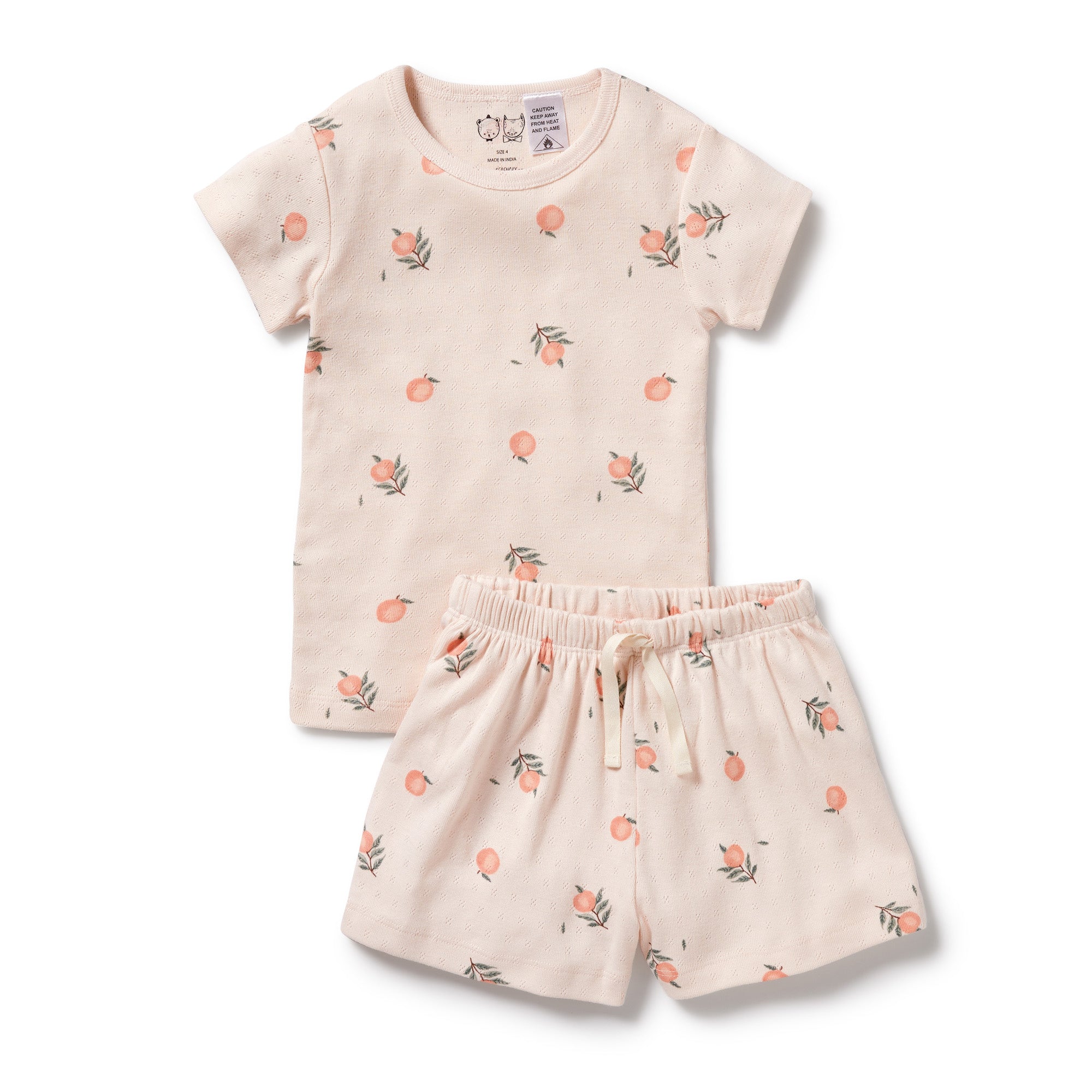 Wilson & Frenchy Peaches Organic Pointelle Short Sleeve Pyjamas