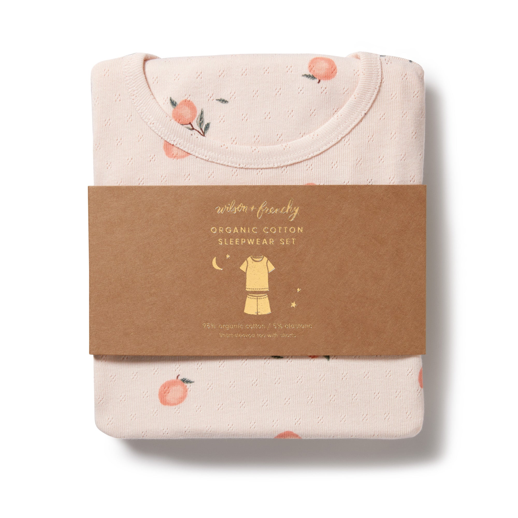 Wilson & Frenchy Peaches Organic Pointelle Short Sleeve Pyjamas