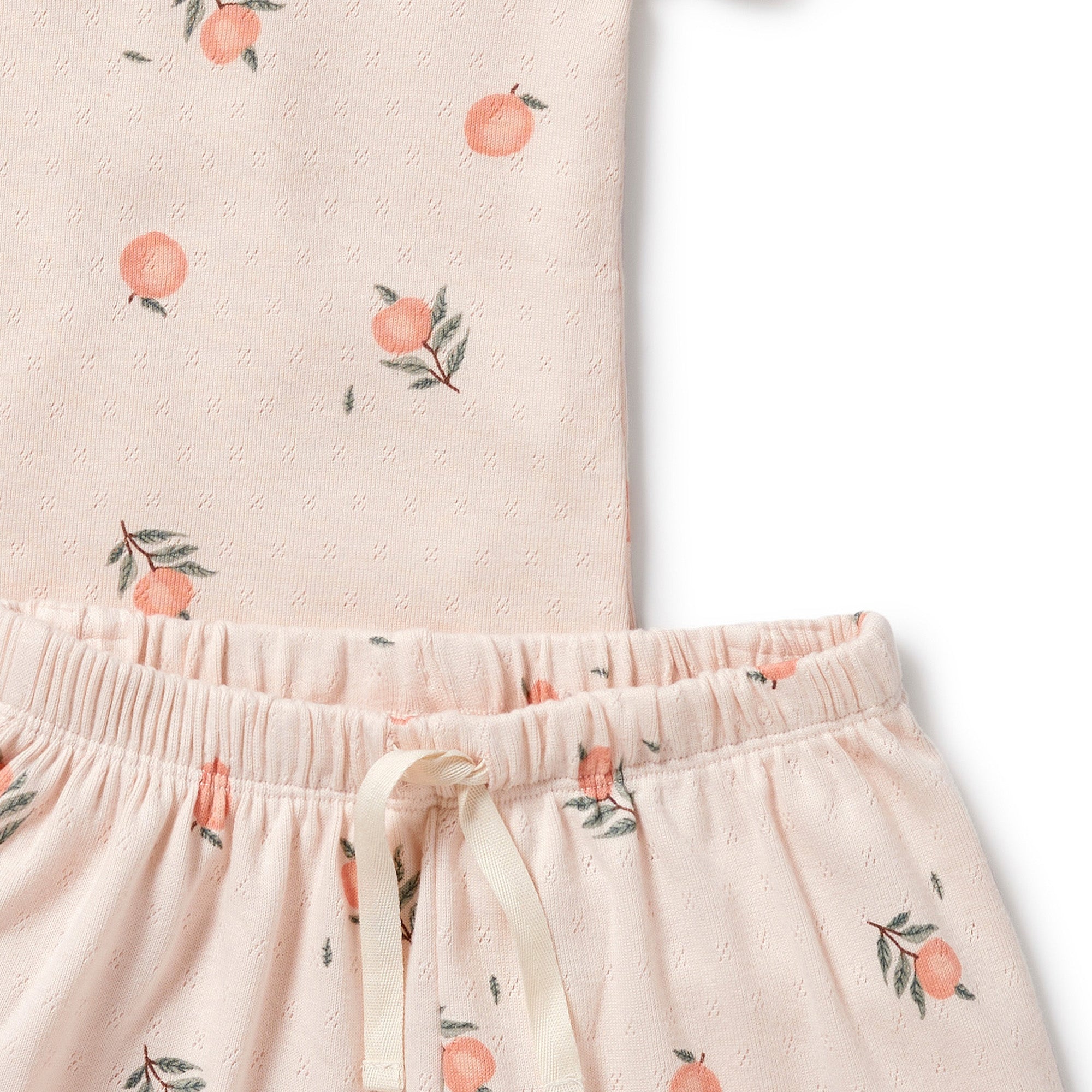 Wilson & Frenchy Peaches Organic Pointelle Short Sleeve Pyjamas