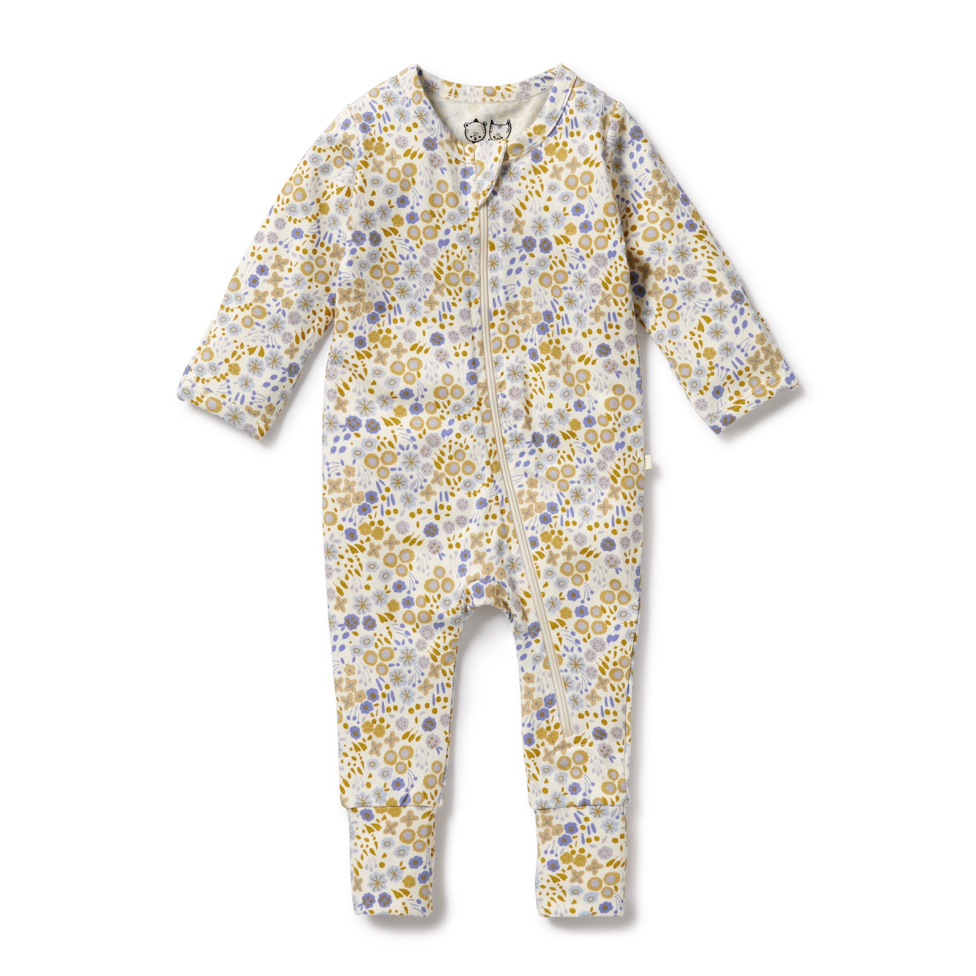 Wilson & Frenchy Little Meadow Organic Zipsuit with feet