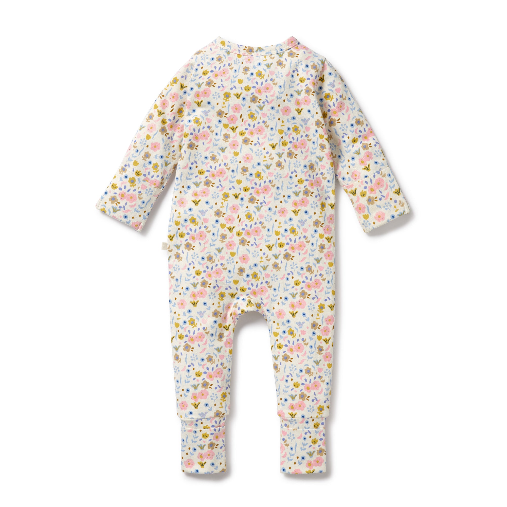 Wilson & Frenchy Ava Floral Organic Zipsuit with feet