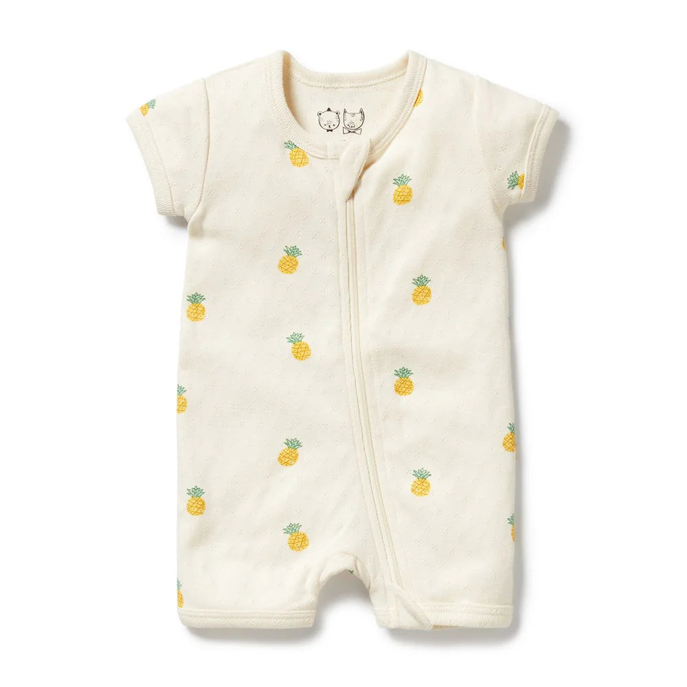 Wilson & Frenchy Piney Pals Organic Pointelle Boyleg Zipsuit