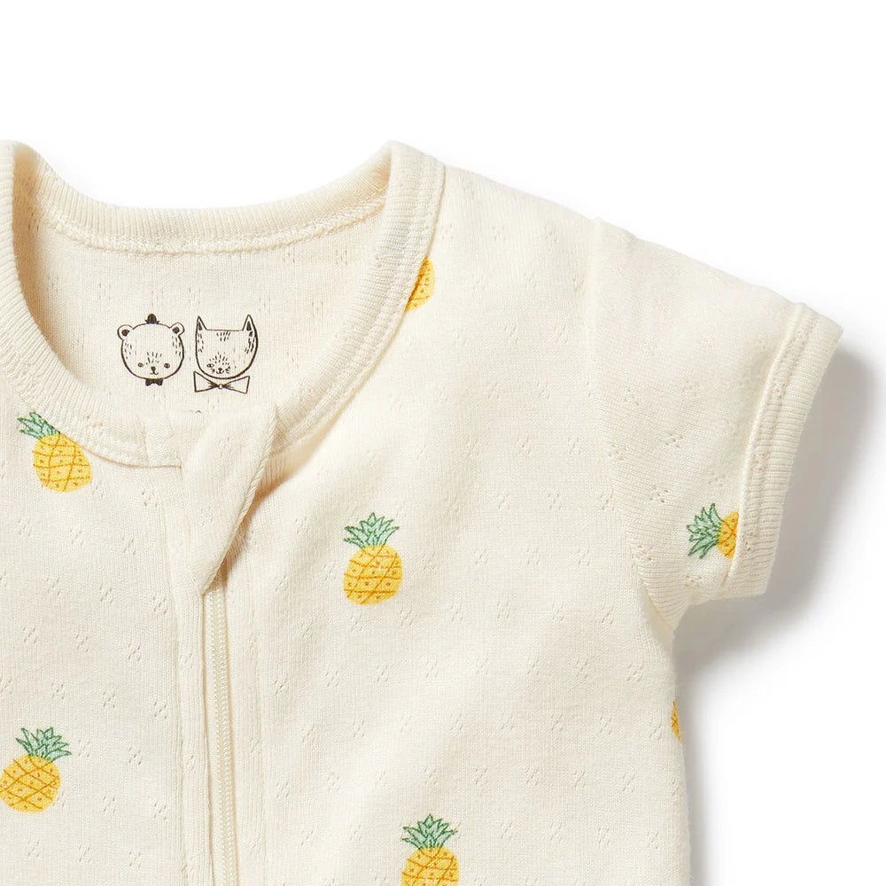 Wilson & Frenchy Piney Pals Organic Pointelle Boyleg Zipsuit