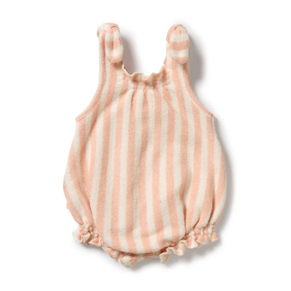 Wilson & Frenchy Strawberry Wave Organic Terry Tie Playsuit