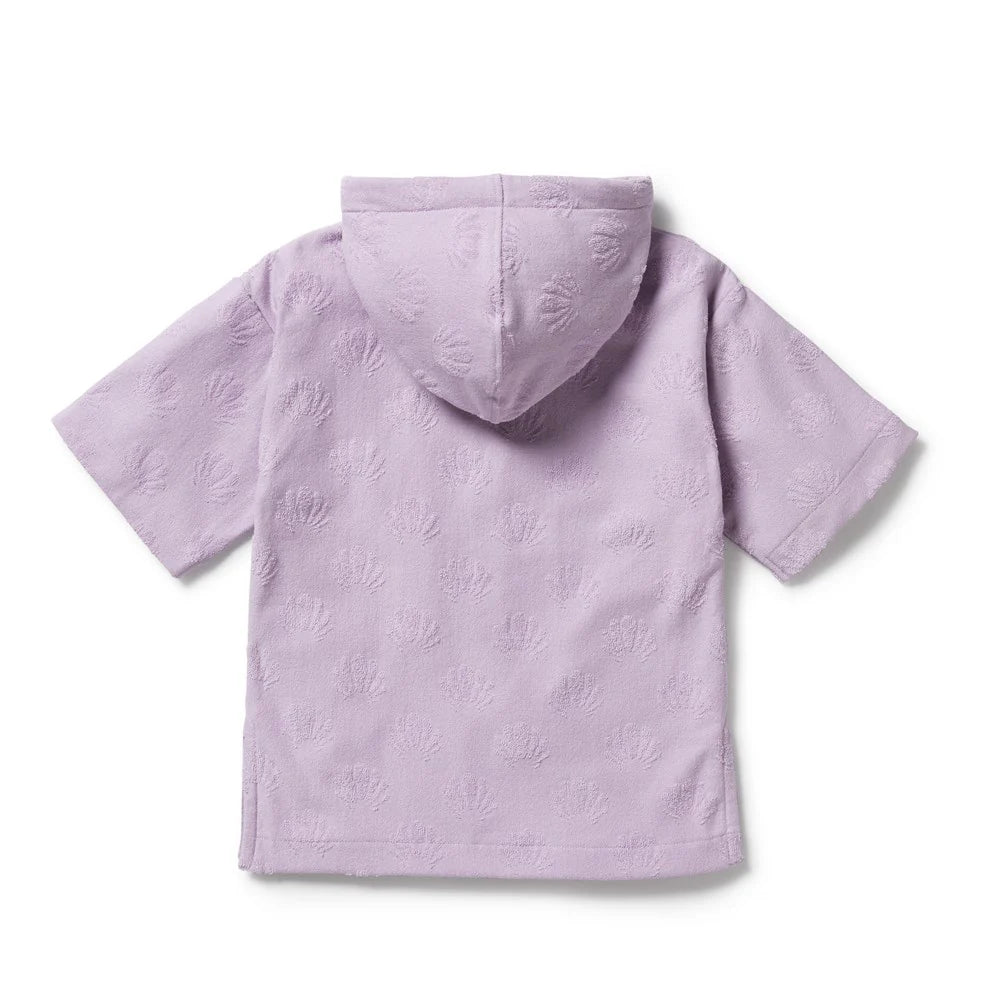Wilson & Frenchy Lavender Shells Organic Terry Hooded Towel