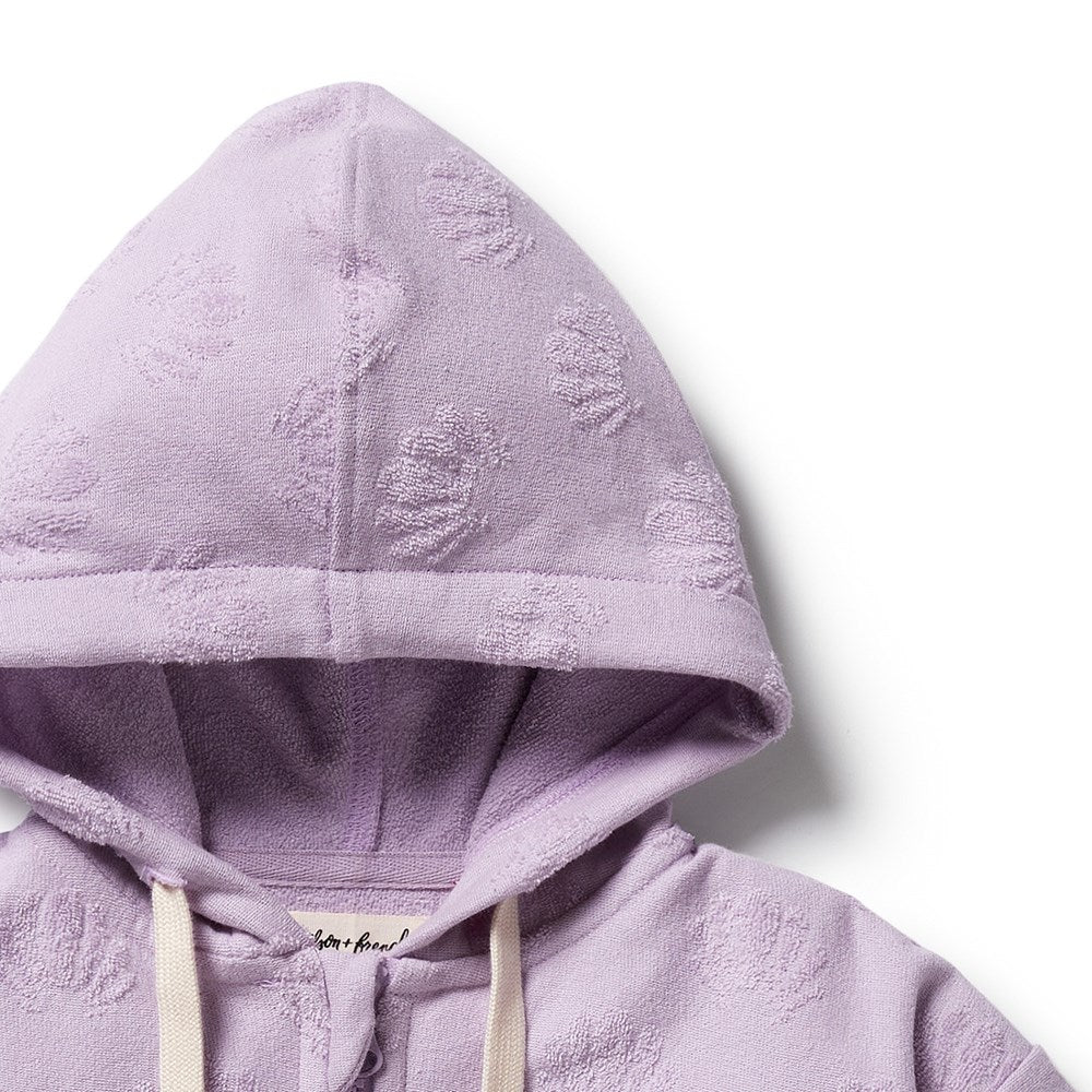 Wilson & Frenchy Lavender Shells Organic Terry Hooded Towel