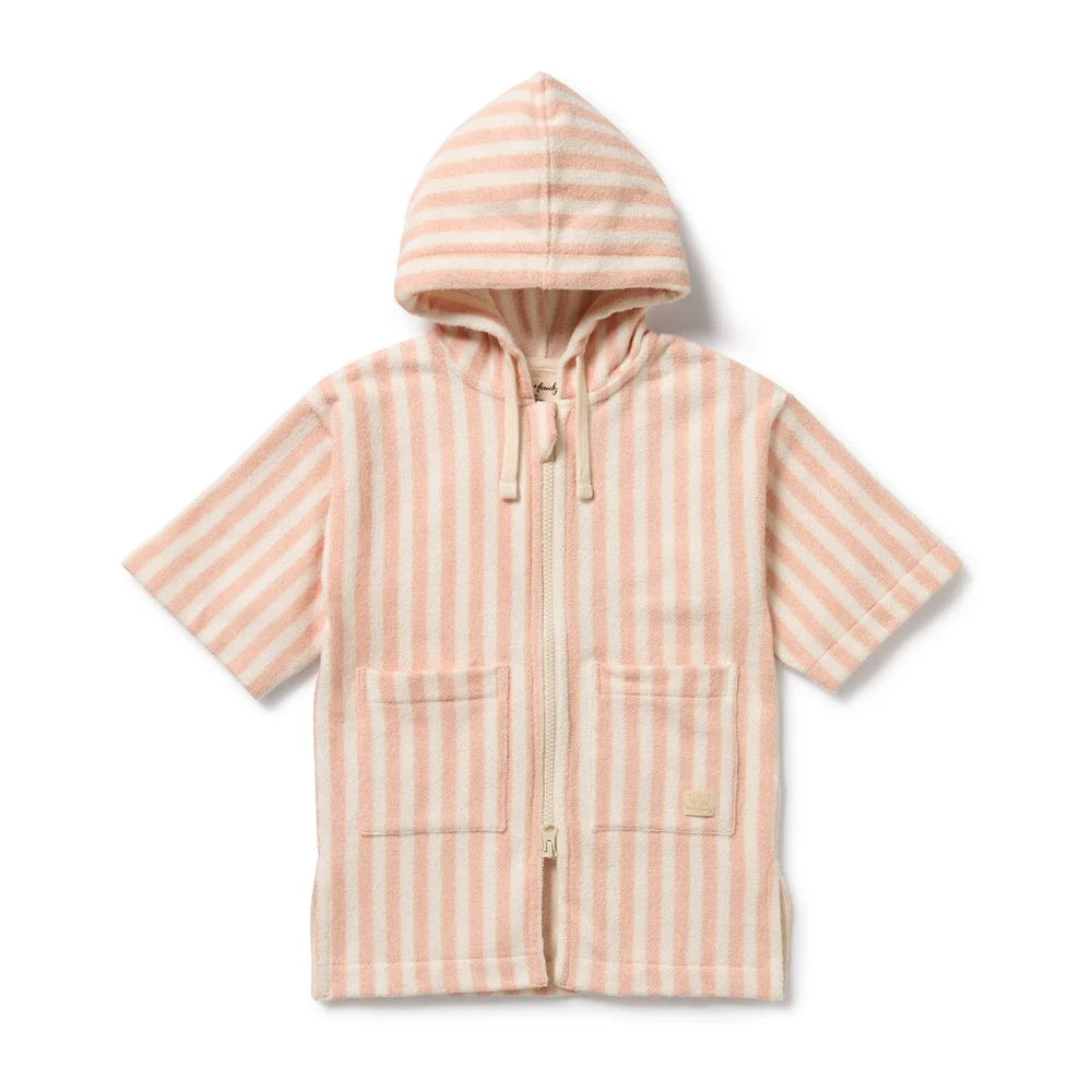 Wilson & Frenchy Strawberry Wave Organic Terry Hooded Towel