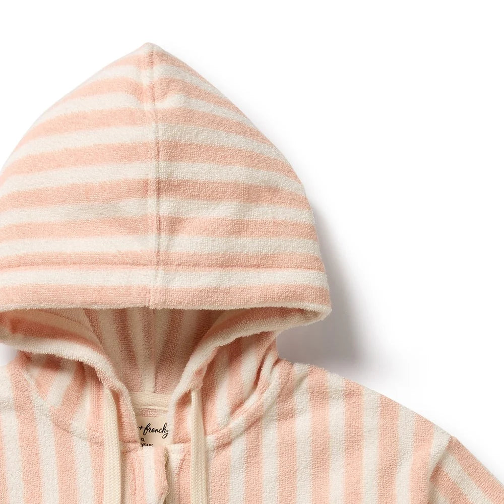 Wilson & Frenchy Strawberry Wave Organic Terry Hooded Towel