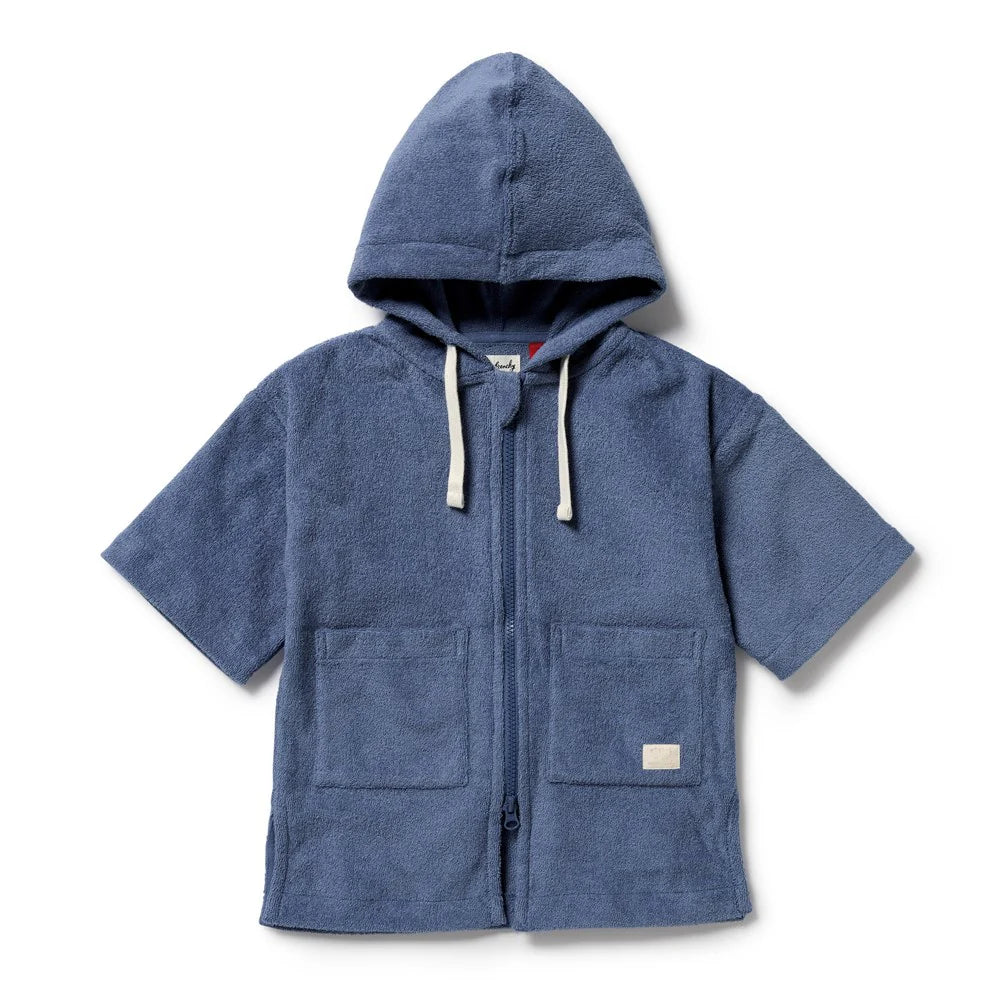 Wilson & Frenchy Deep Blue Organic Terry Hooded Towel