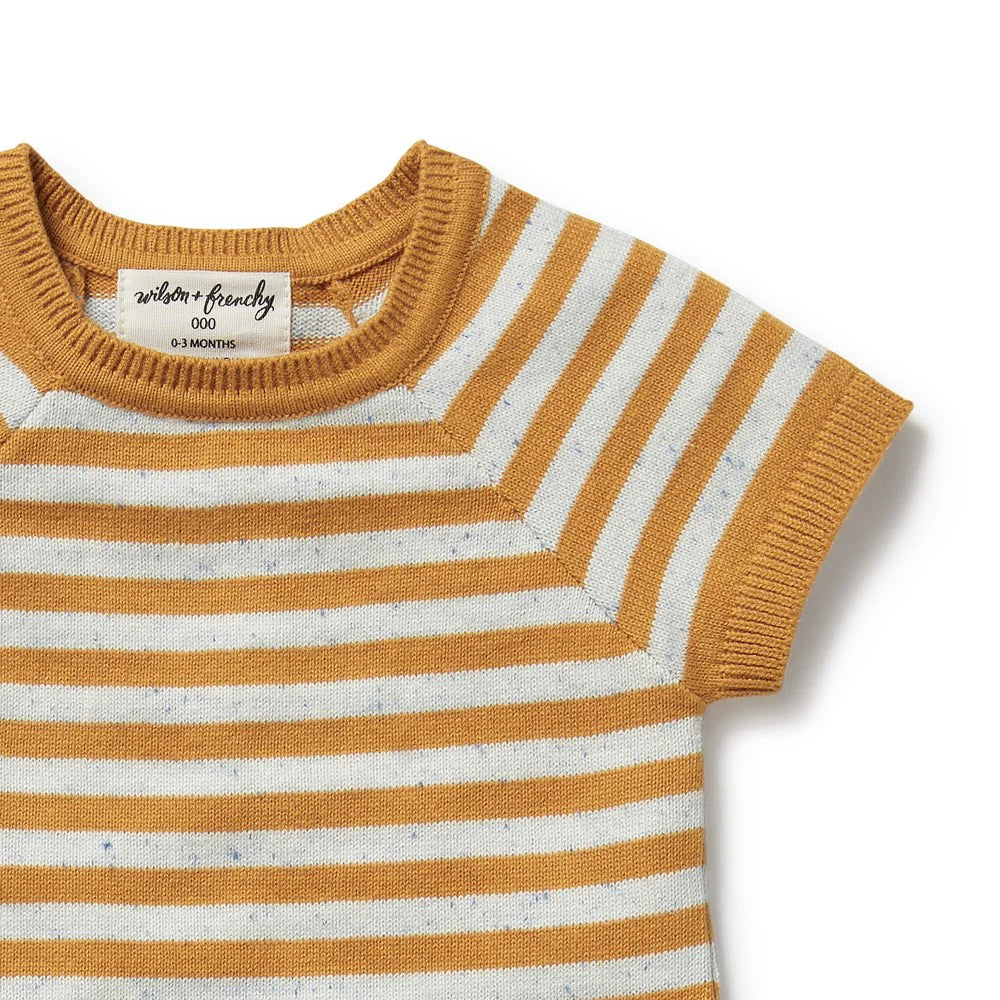 Wilson & Frenchy Golden Wave Stripe Organic Knitted Setm