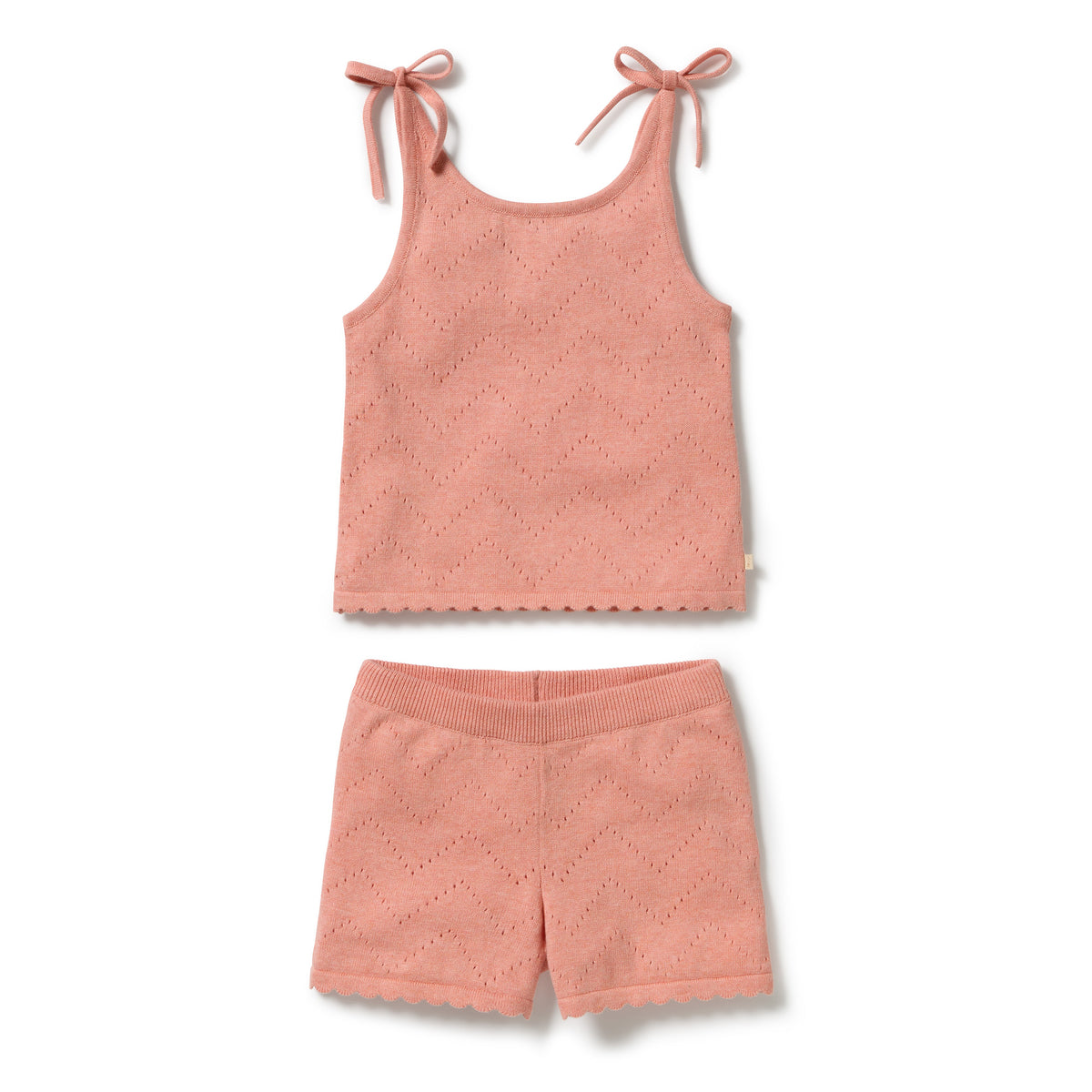 Wilson & Frenchy Petal Pink Organic Knitted Pointelle Set