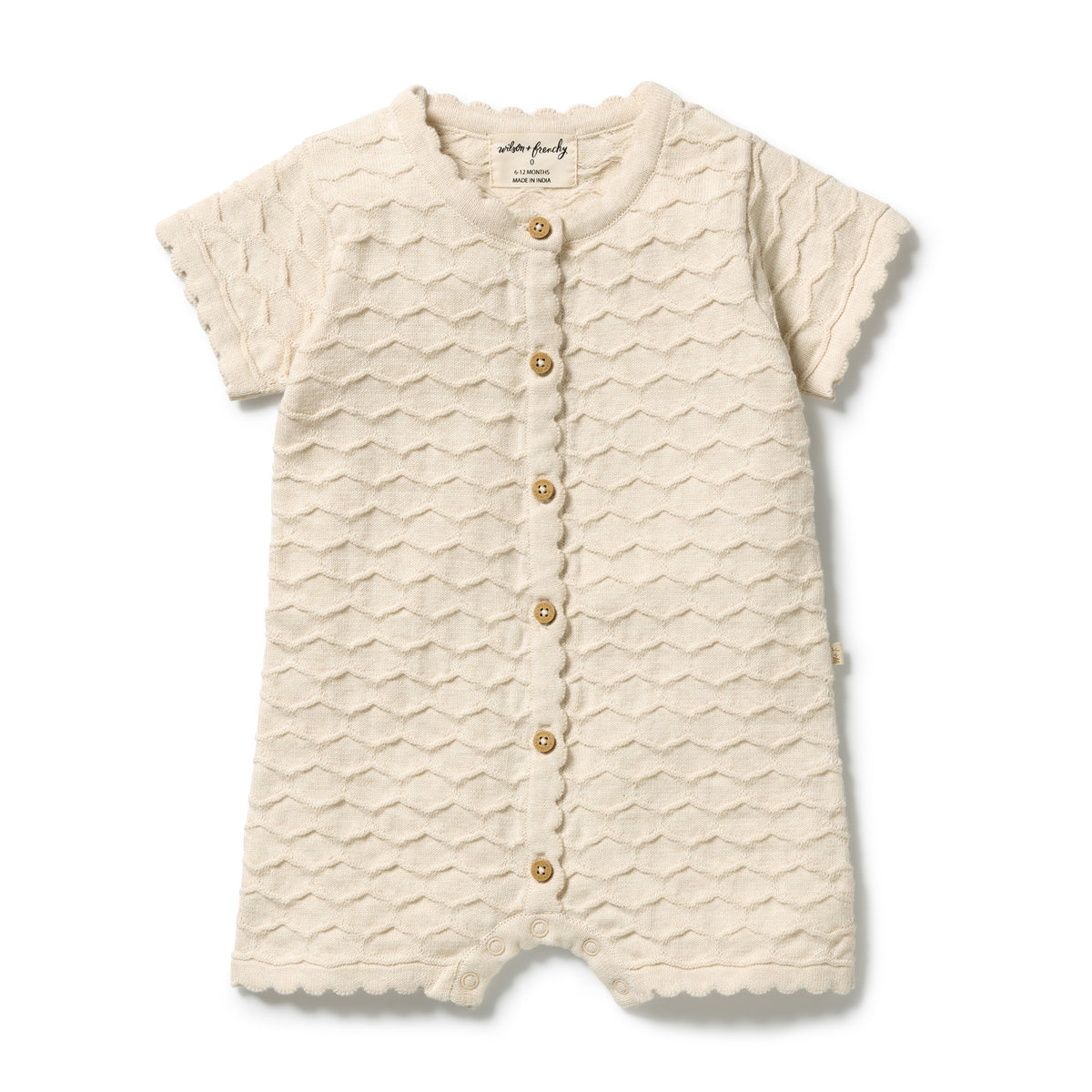 Wilson & Frenchy Milk Cloud Organic Knitted Chevron Growsuit