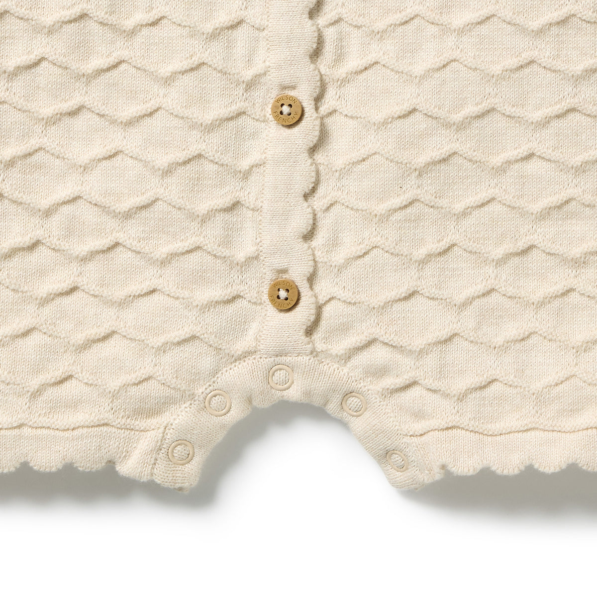 Wilson & Frenchy Milk Cloud Organic Knitted Chevron Growsuit