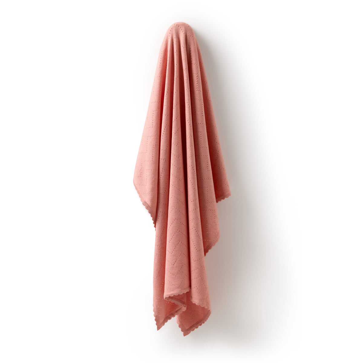 Wilson & Frenchy Petal Pink Organic Knitted Pointelle Blanket