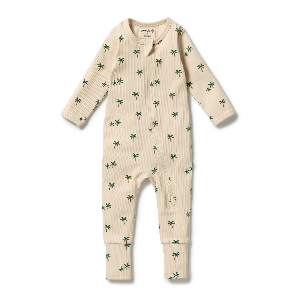 Wilson & Frenchy Tiny Palm Organic Zipsuit with Feet