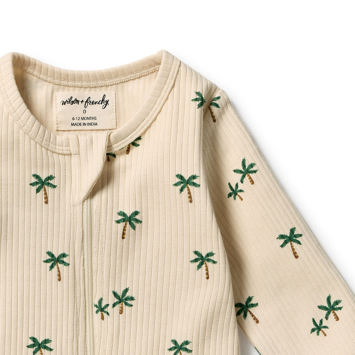 Wilson & Frenchy Tiny Palm Organic Zipsuit with Feet