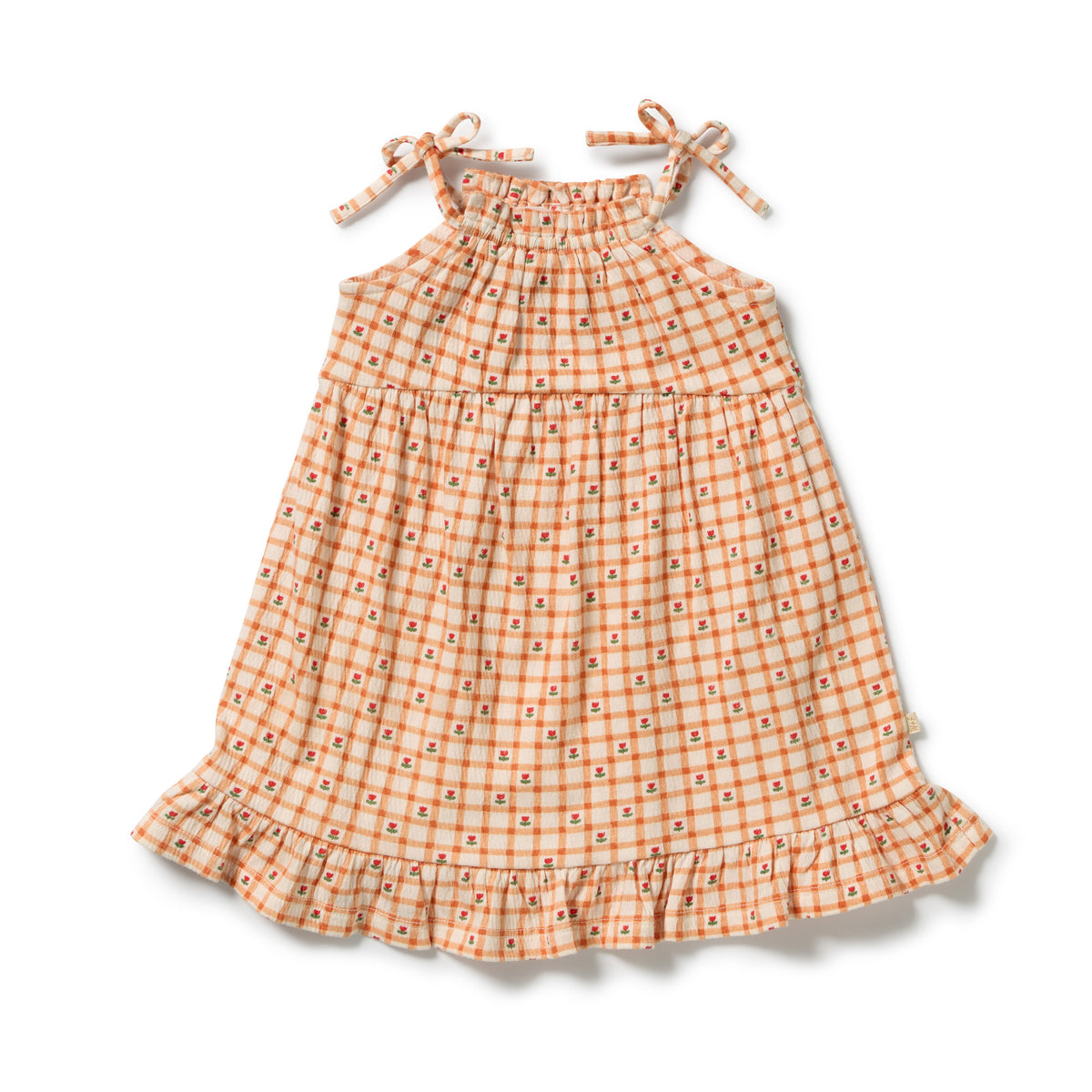 Wilson & Frenchy Checkerberry Organic Crinkle Ruffle Dress